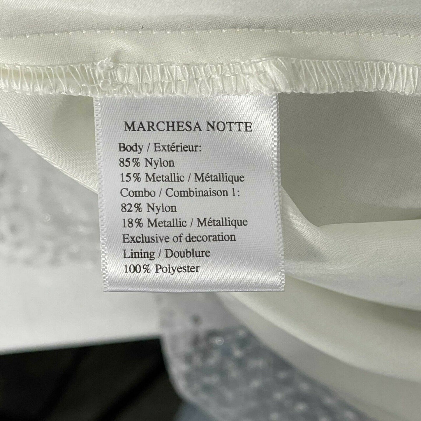 Marchesa Notte - New w/ Tags - Silver Sequined A-Line Dress - Size 2