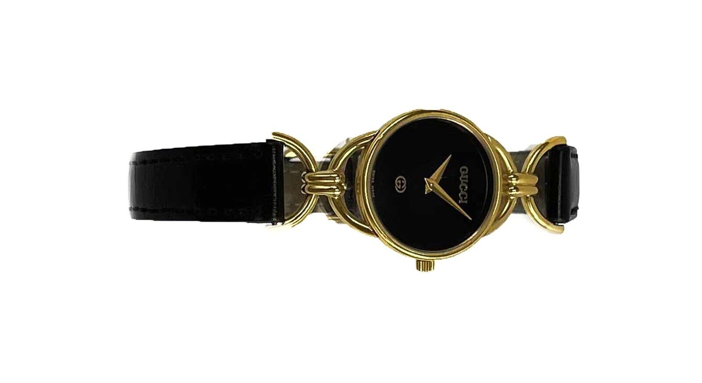 GUCCI - Vintage Women’s Gucci 6000 L Wristwatch - Black / Gold Watch NEW BATTERY