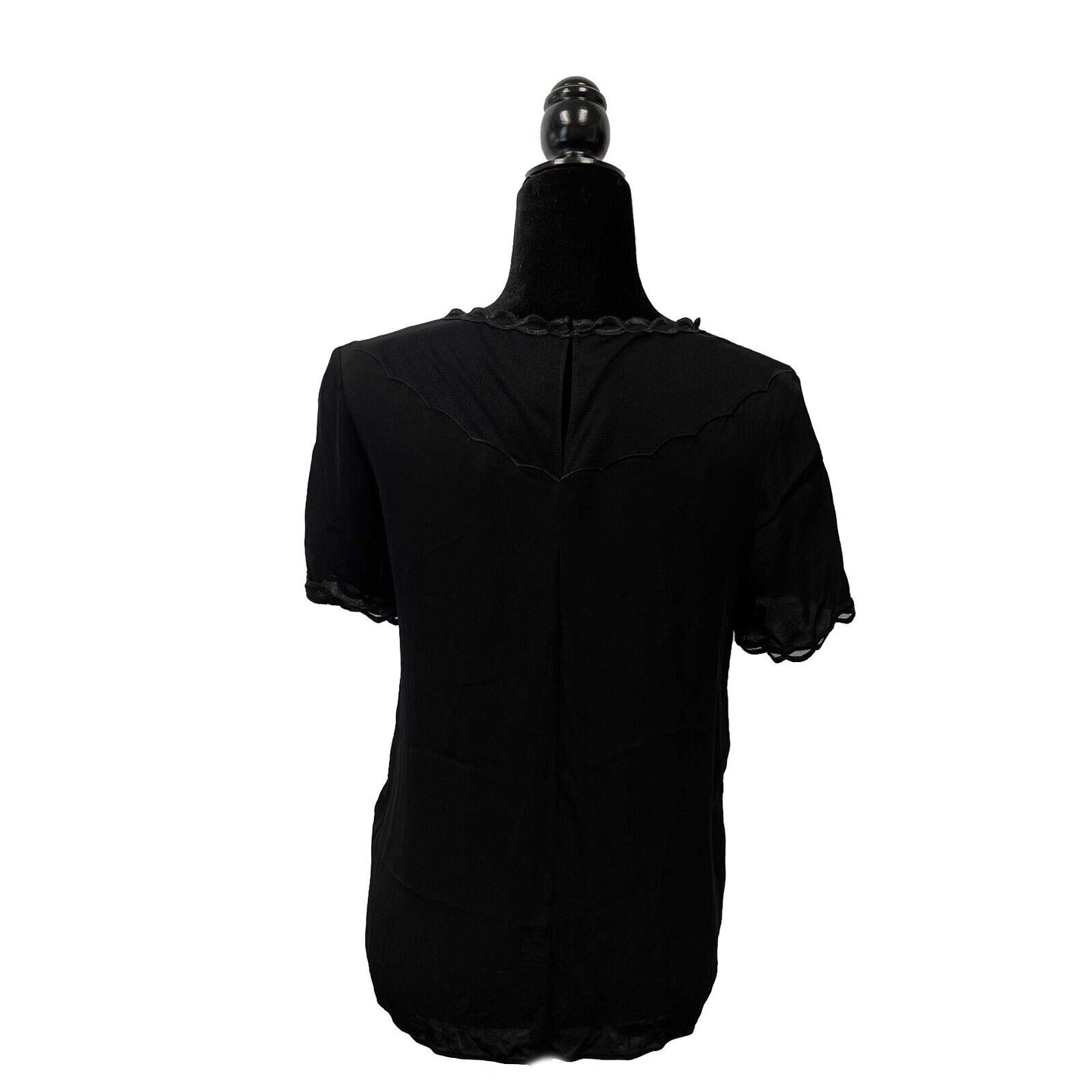 Reiss - Mesh Neckline - Black Top - US 6