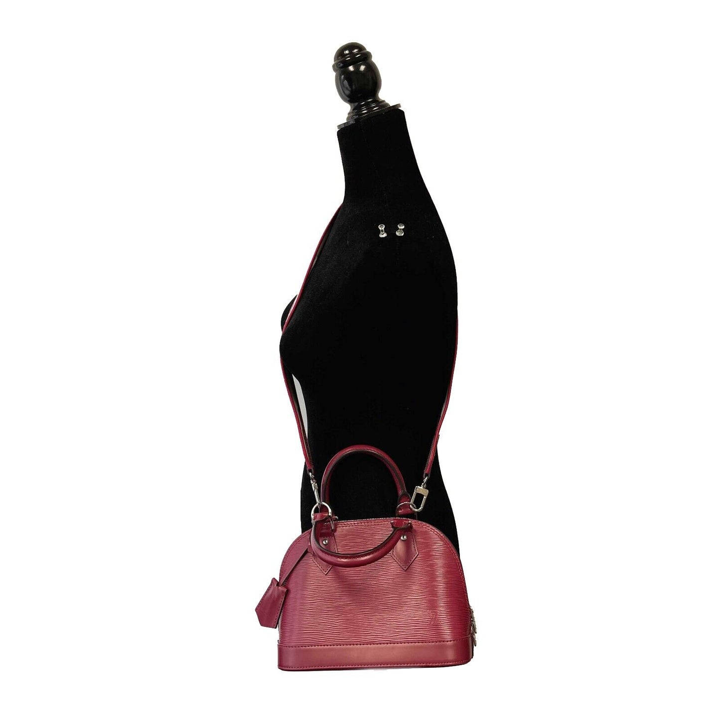 Louis Vuitton - NEW ALMA BB Raspberry Top Handle Bag w/ Jacquard Strap