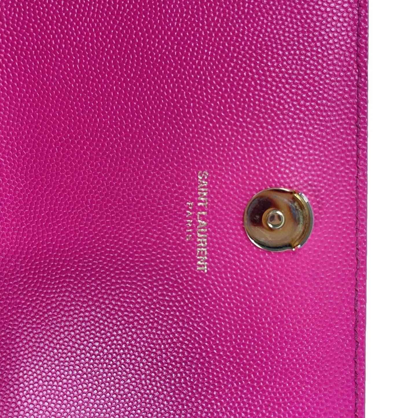 Saint Laurent Kate Small Chain Bag in Grain de Poudre Embossed Leather Pink Bag
