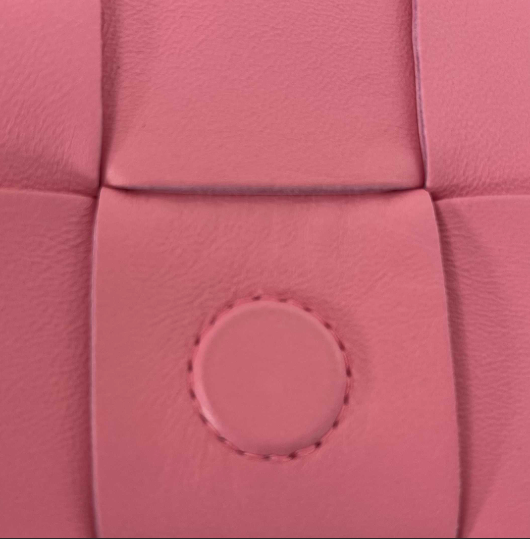 Bottega Veneta Cassette Intrecciato Leather Cranberry Pink Crossbody / Shoulder