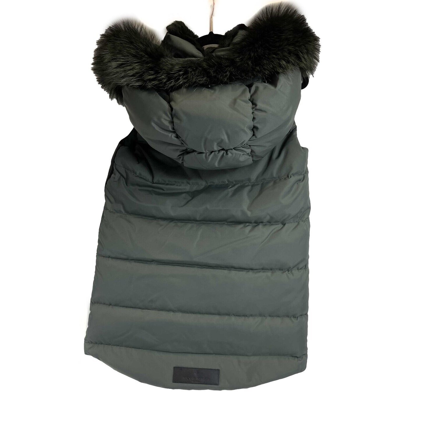 Nicole Benisti - Military Green Kaia Vest with Asiatic Rabbit and Silver Fox Fur
