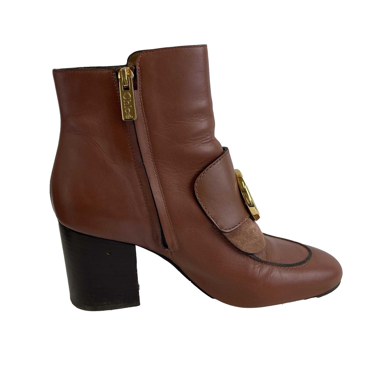 Chloe - Heeled C-Logo Boots - Rose Brown - EU 38.5 / US 7.5 - Shoes