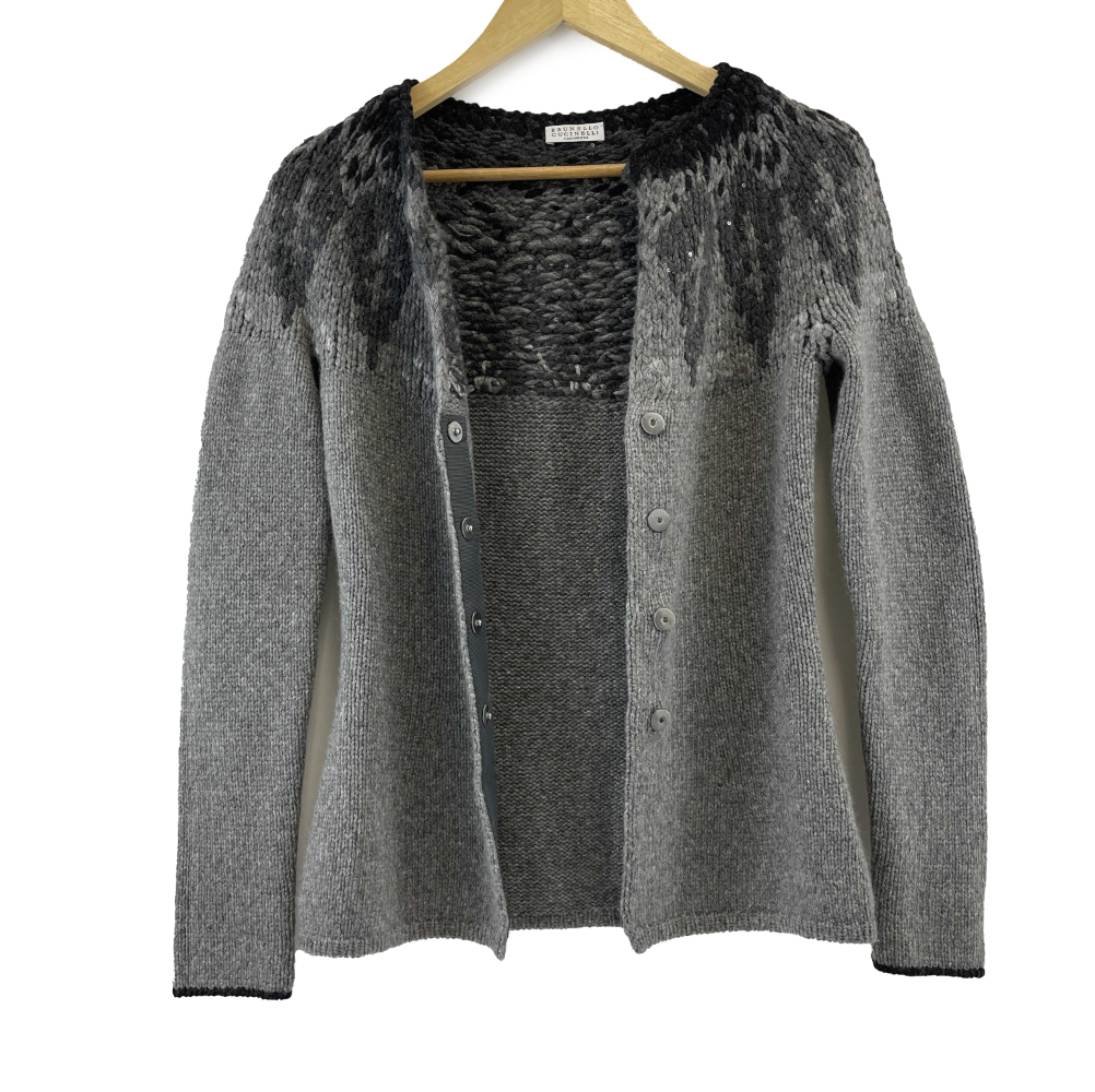 Brunello Cucinelli - Isle Sequin Cardigan Sweater - Fits like S
