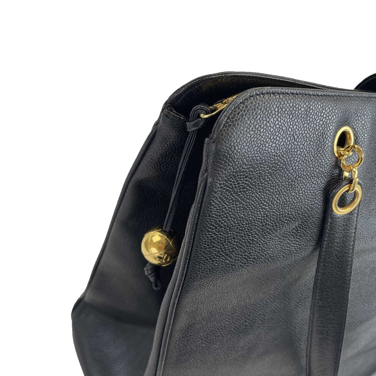 CHANEL - Vintage Supermodel Weekender Bag - Large CC Black Tote / Shoulder Bag