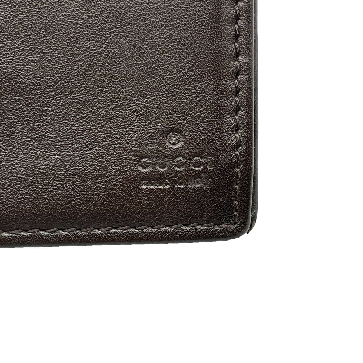 GUCCI - Monogrammed Snap Brown Leather Wallet - Gold GG Logo
