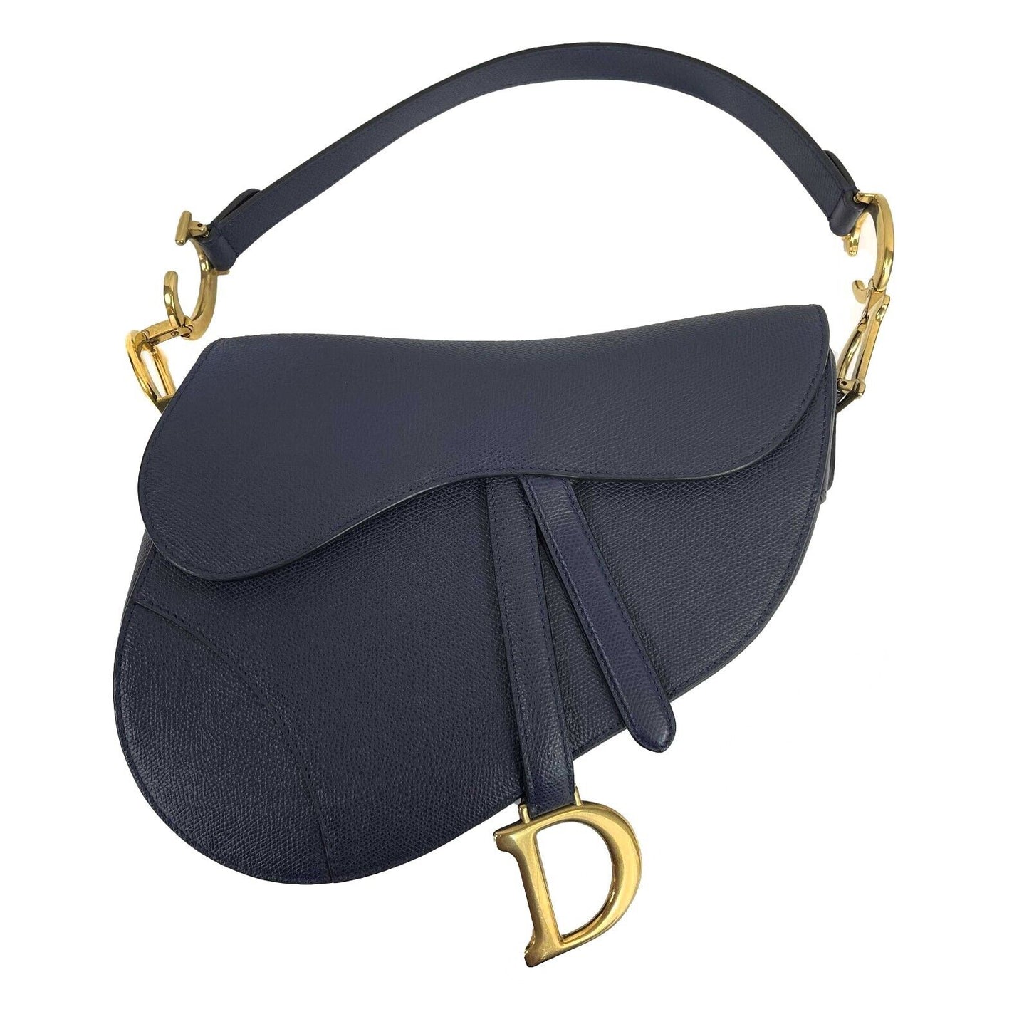 Christian Dior - Excellent - Saddle Bag - Navy Blue - w/ Crossbody Strap