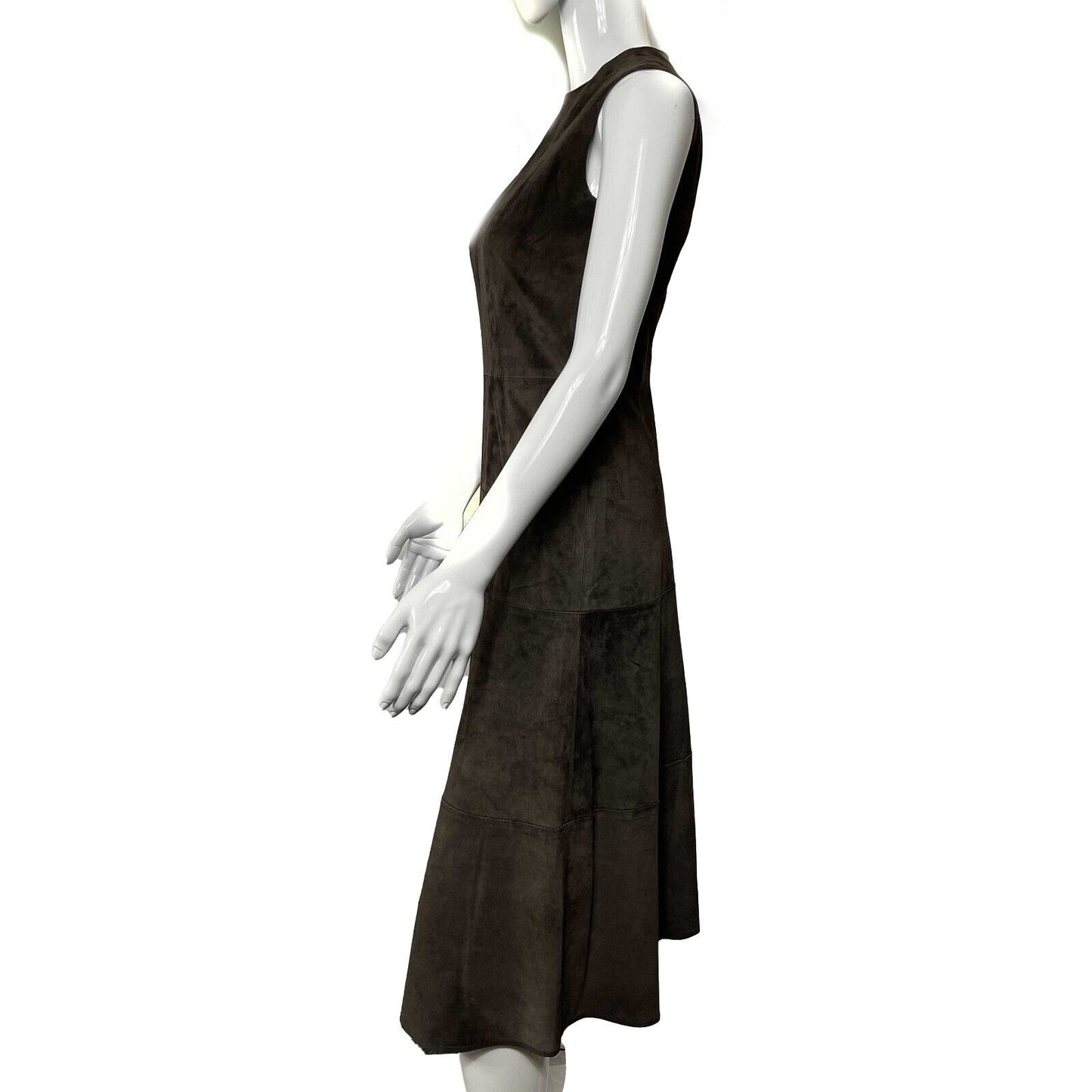THE ROW - Excellent - Suede Liffen Midi - Dark Brown Dress - Size 4