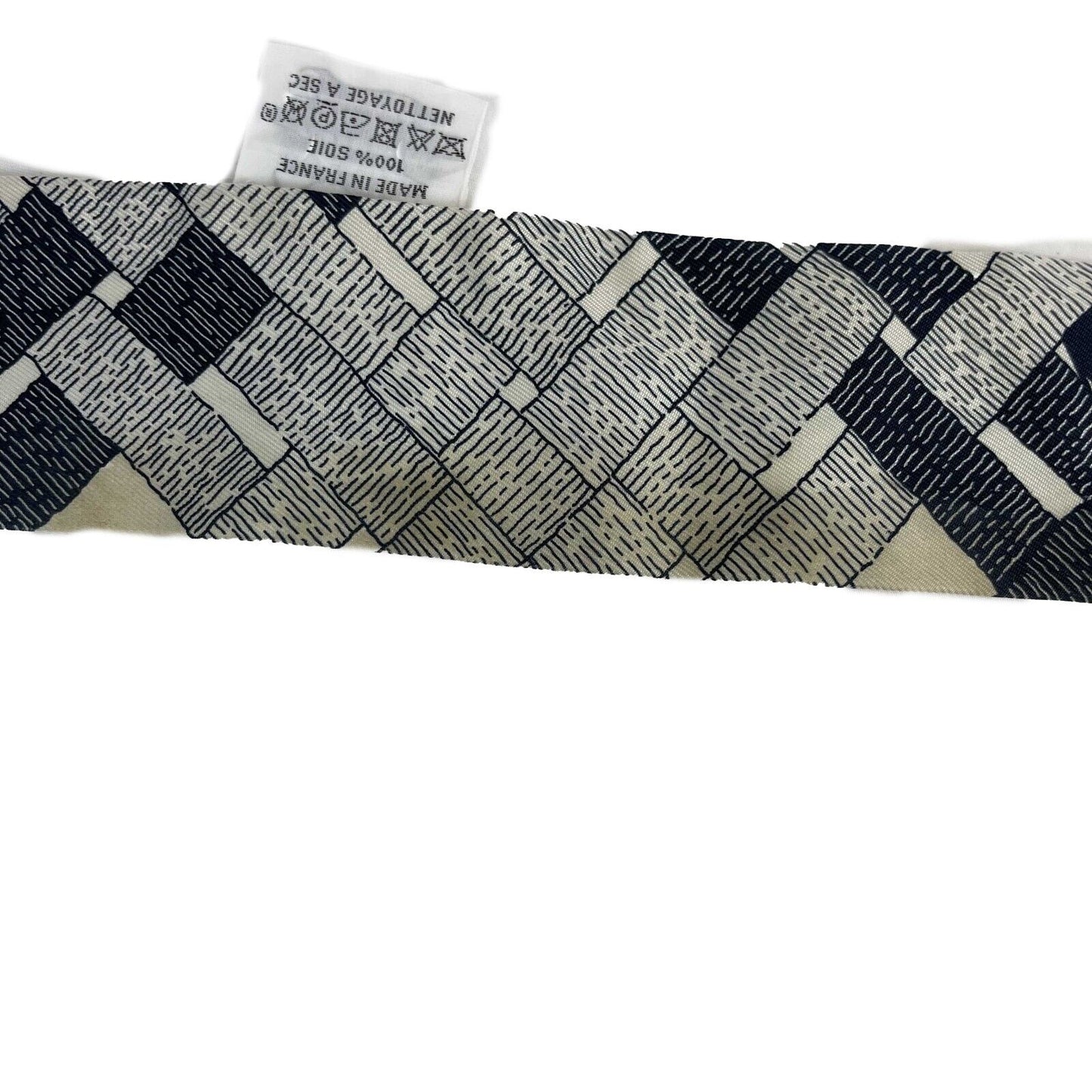 HERMES -Mors a Jouets Chemise Marine Twilly - White, Navy - Scarf - OS