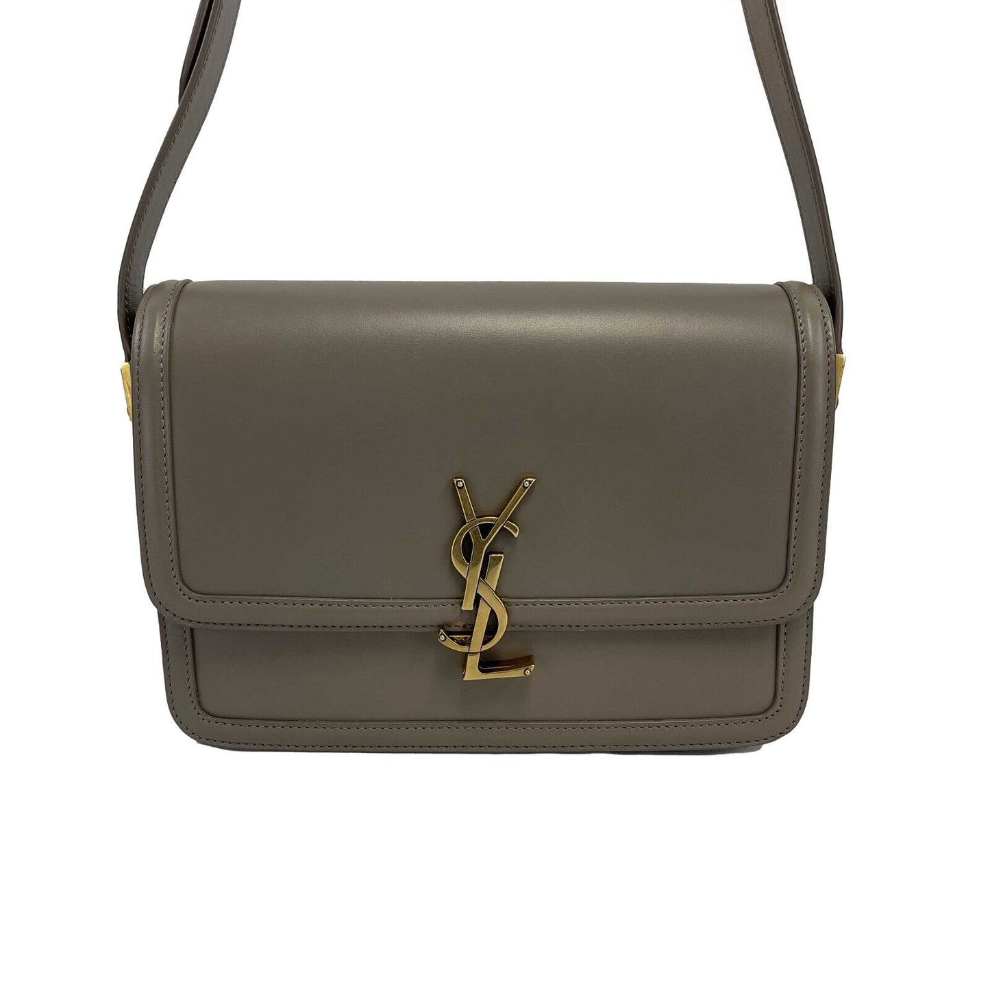 Saint Laurent - Solferino Medium Satchel in Box Saint Laurent Leather Crossbody