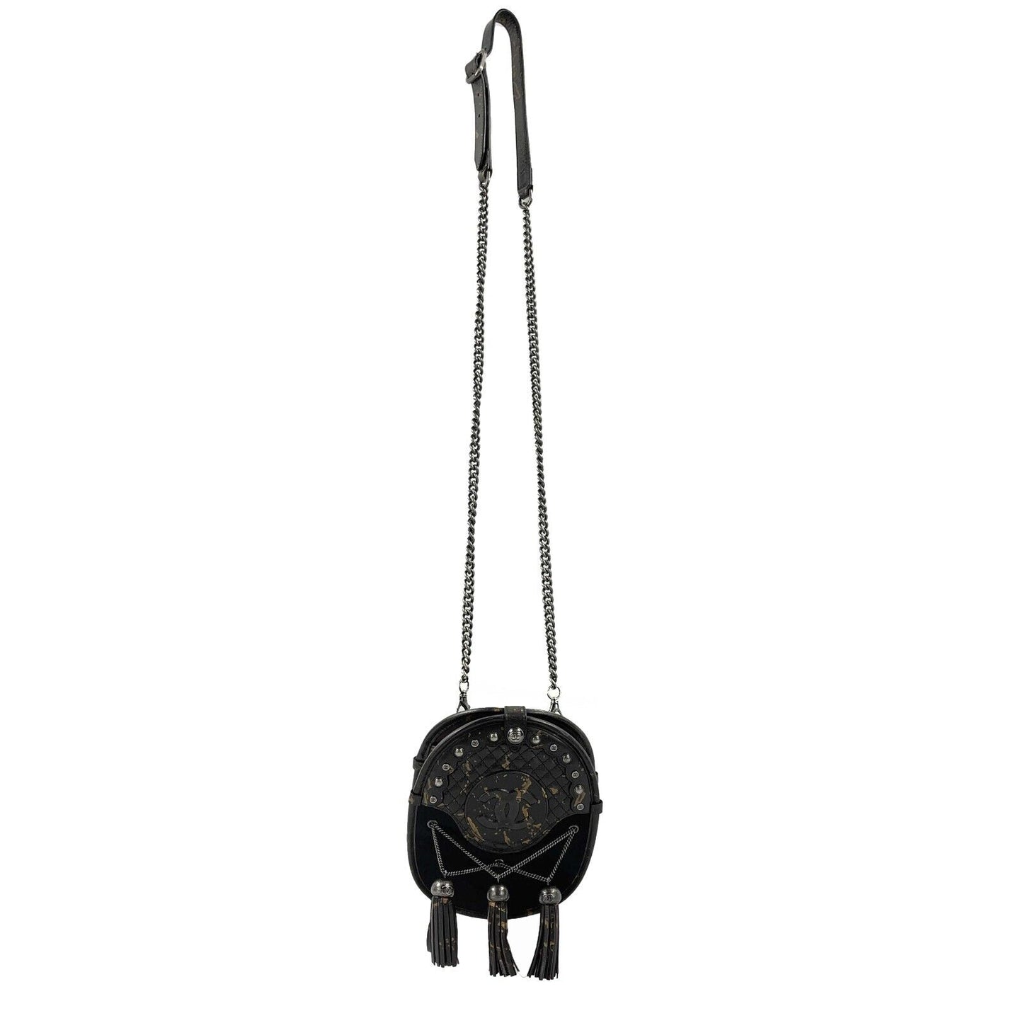 CHANEL - Paris-Edinburgh CC Pony Hair Quilted Calfskin Tassel Crossbody