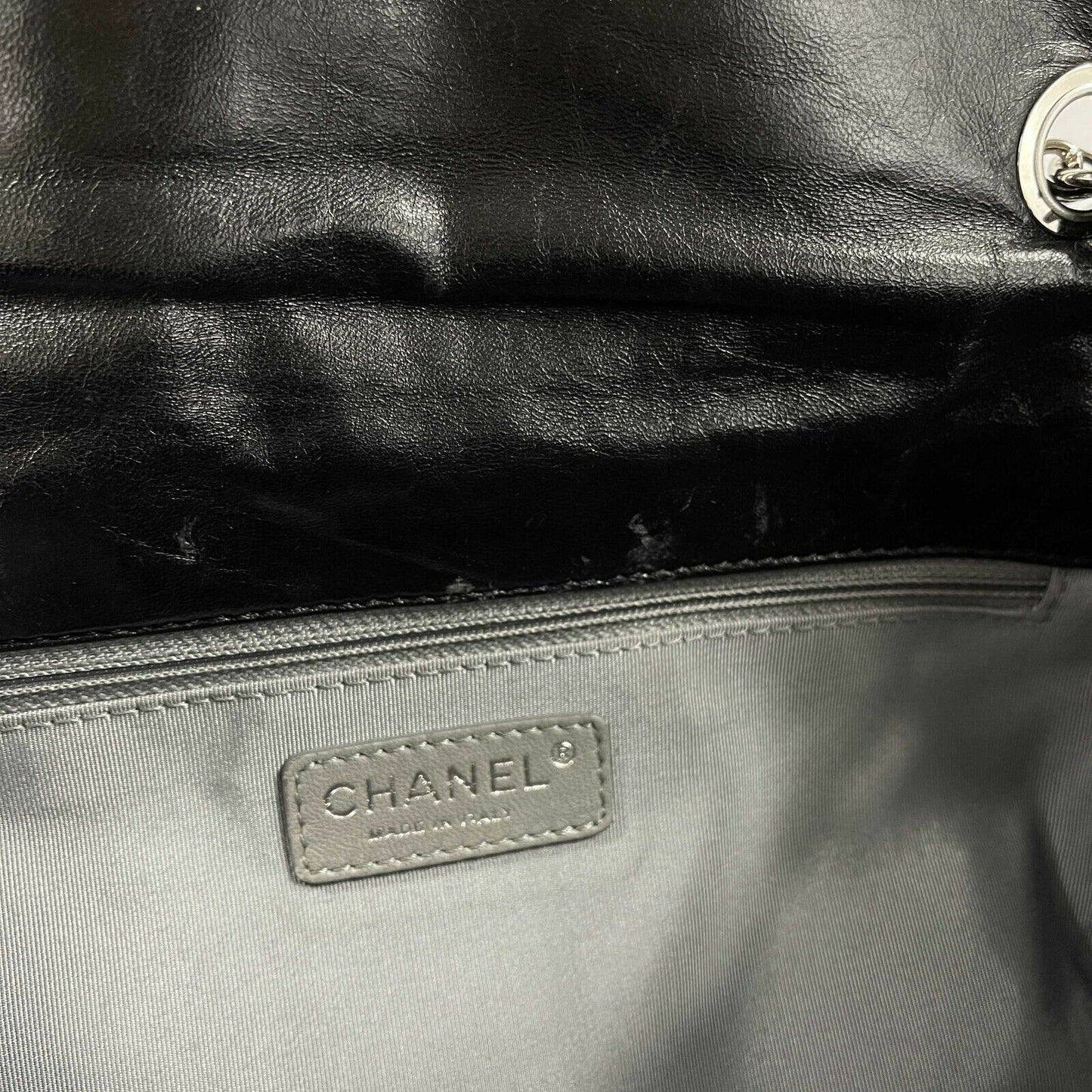 CHANEL - Black Lambskin Igloo Flap - Mademoiselle Turn Lock Crossbody / Shoulder