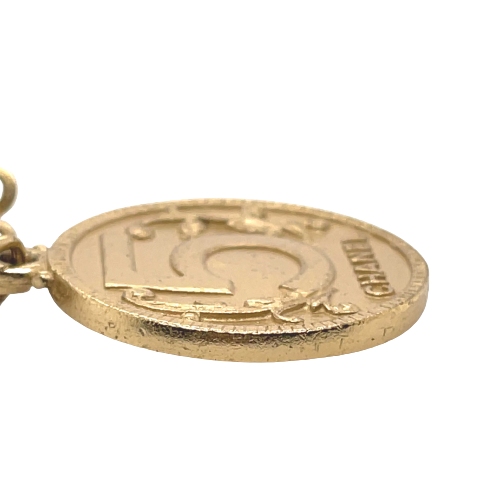 CHANEL - Vintage 03P Side Portrait '5' Medallion Chain Gold 'CHANEL' Bracelet