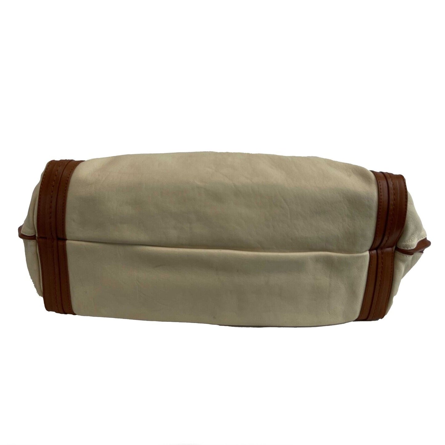 Chloe - Calfskin Medium Alison East West Tote Husky White Tan Shoulder Bag