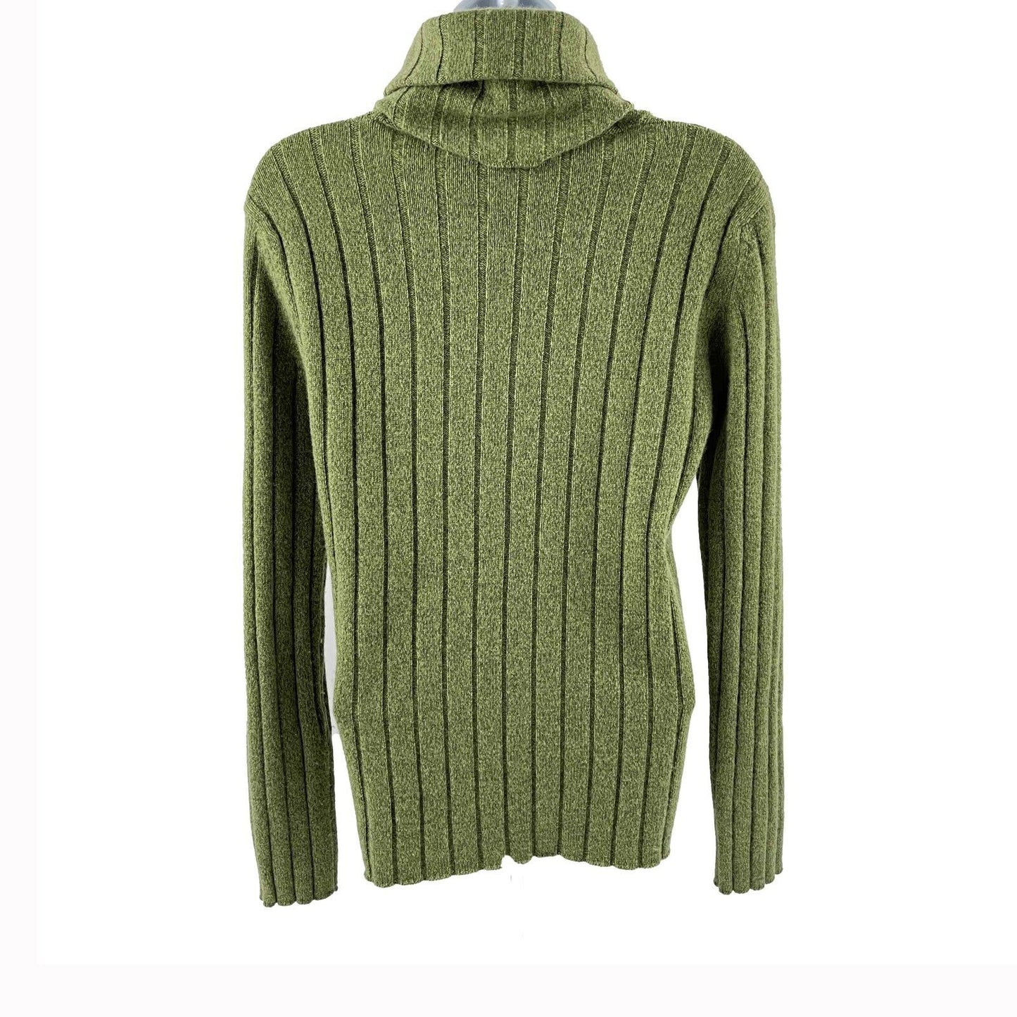 CHANEL 1997 Sweater Set Turtleneck / Vest - CC Green Ribbed Cashmere 42 US 10 97A