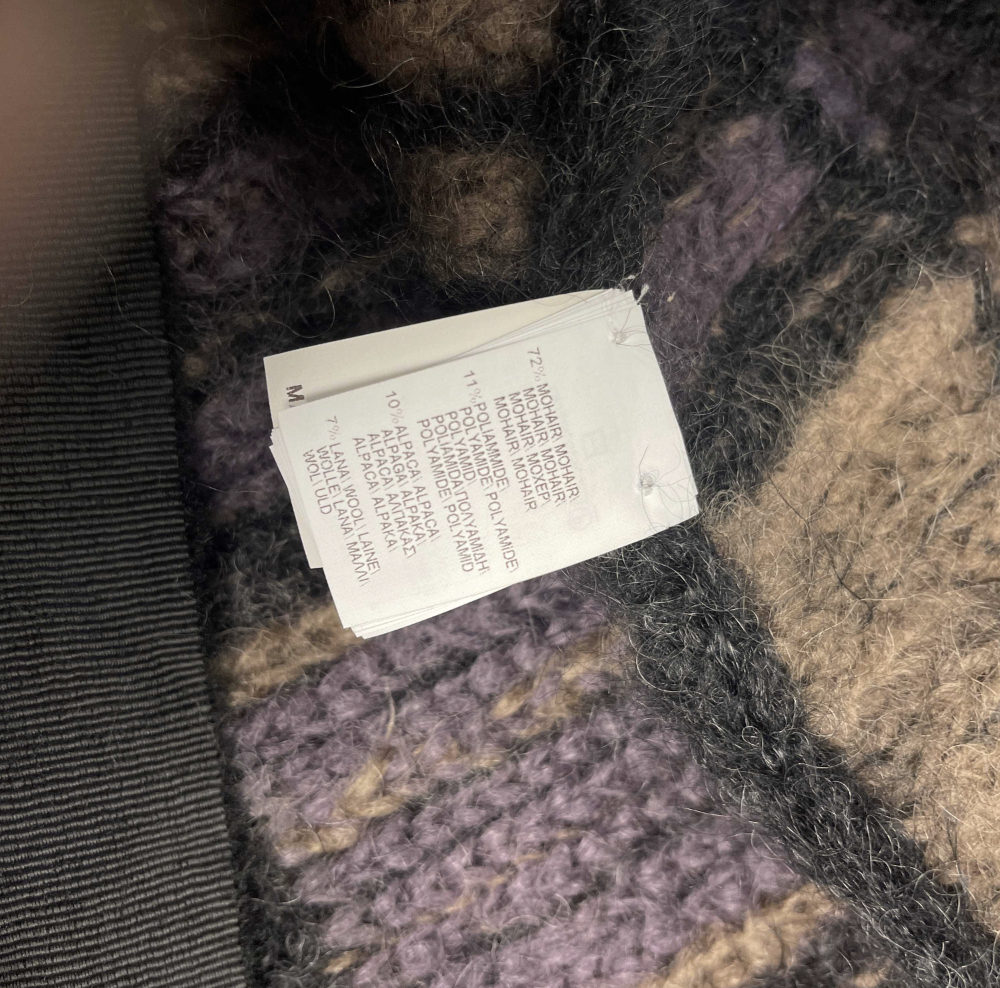 Brunello Cucinelli - Mohair Alpaca Tartan Sequin Bow Poncho Cape Sweater