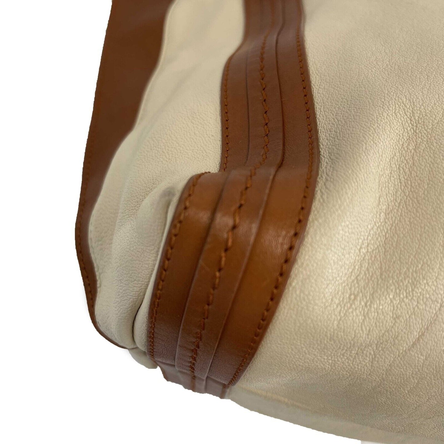 Chloe - Calfskin Medium Alison East West Tote Husky White Tan Shoulder Bag