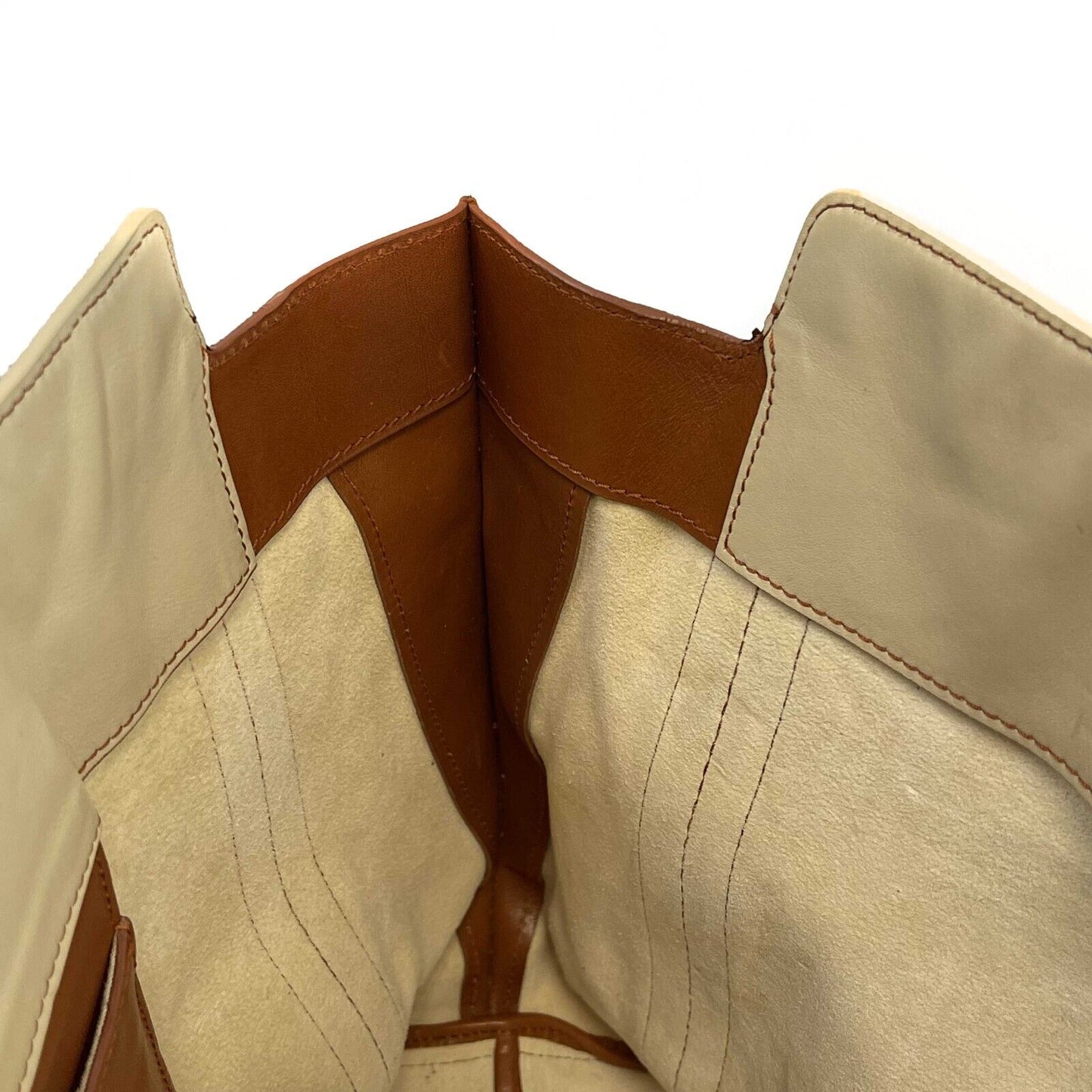 Chloe - Calfskin Medium Alison East West Tote Husky White Tan Shoulder Bag