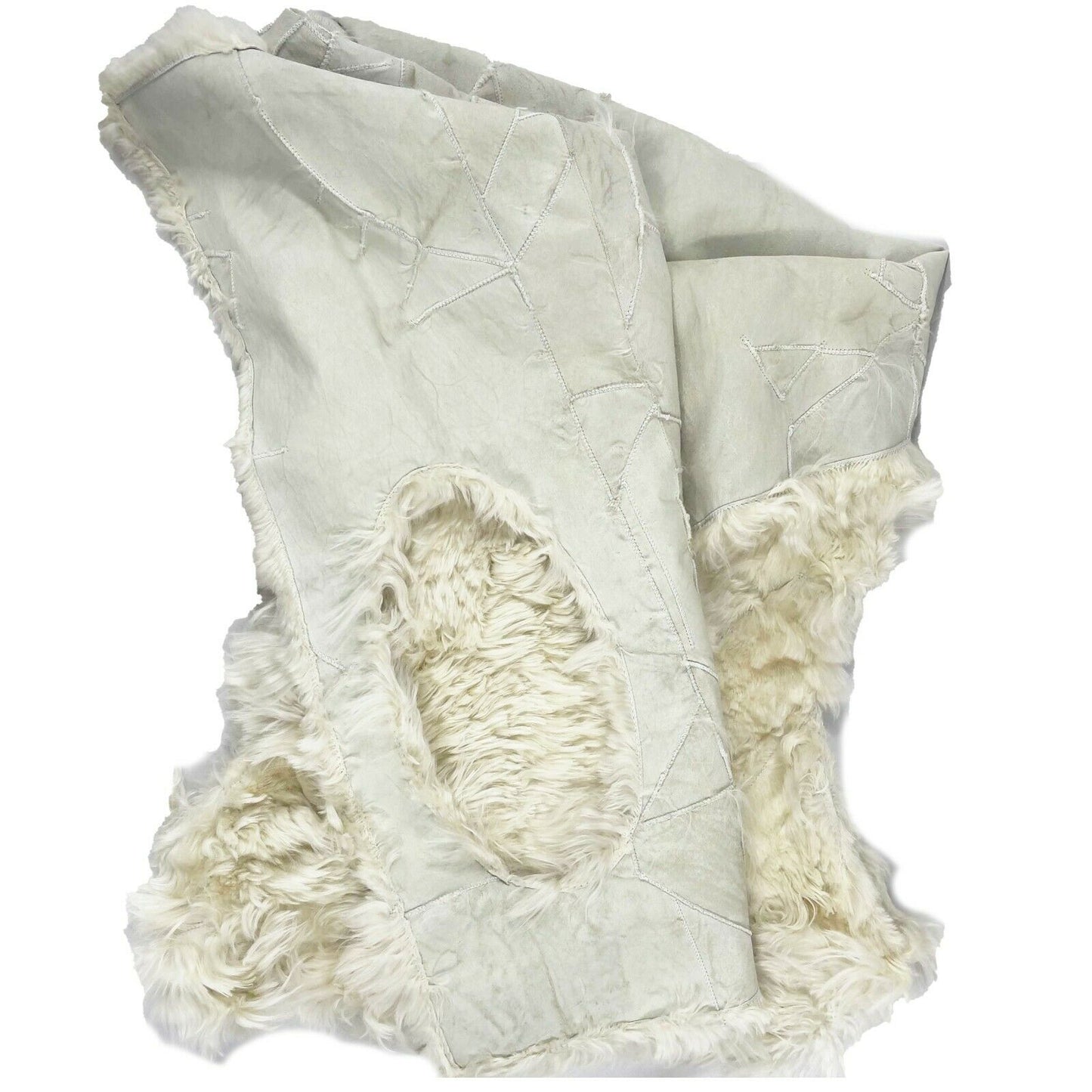 Ann Demeulemeester- Llama Shearling Fur Vest Jacket - Ivory - Size M