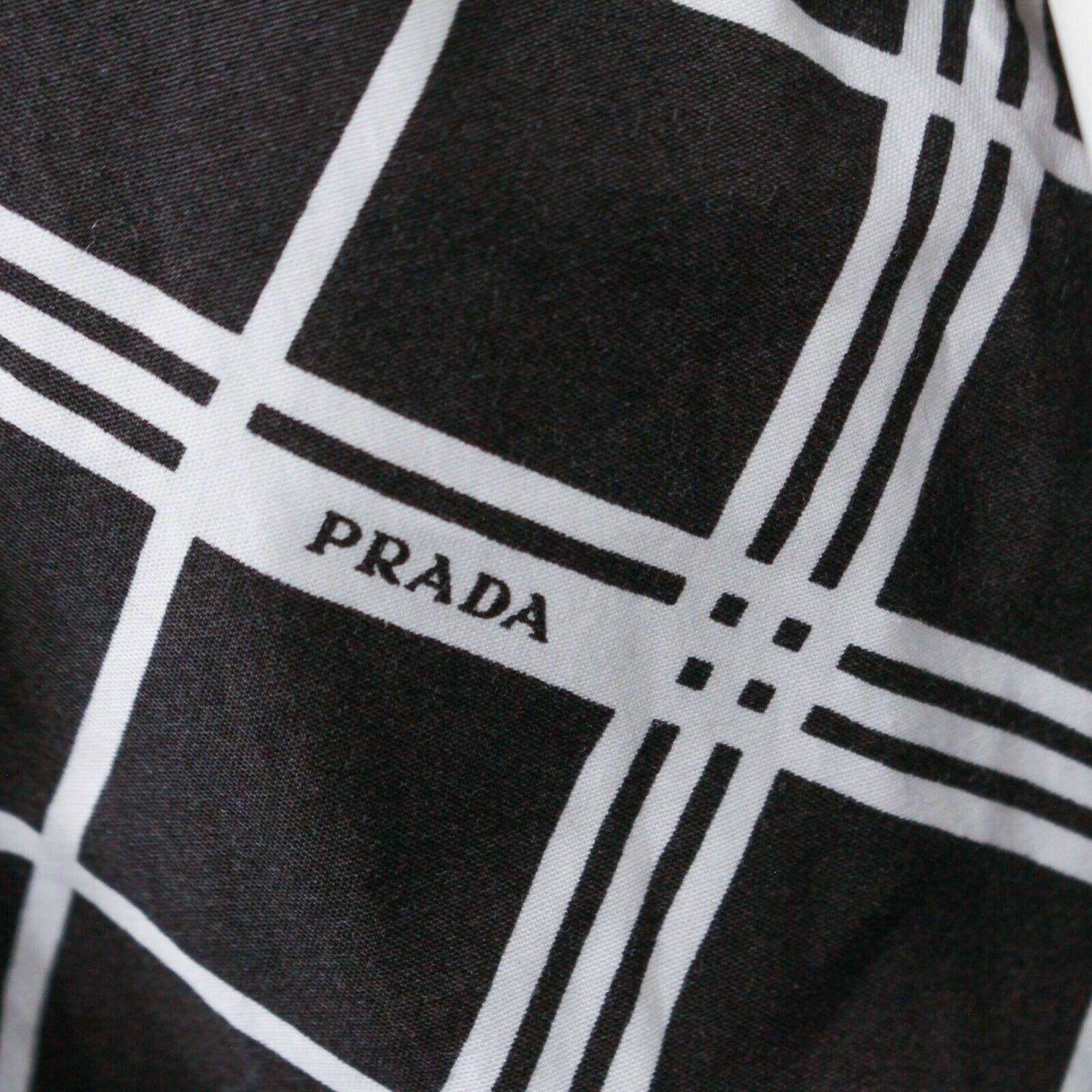 Prada - Charcoal Black and White - Cross Hatch Dress - Pleated - IT 38 US 2