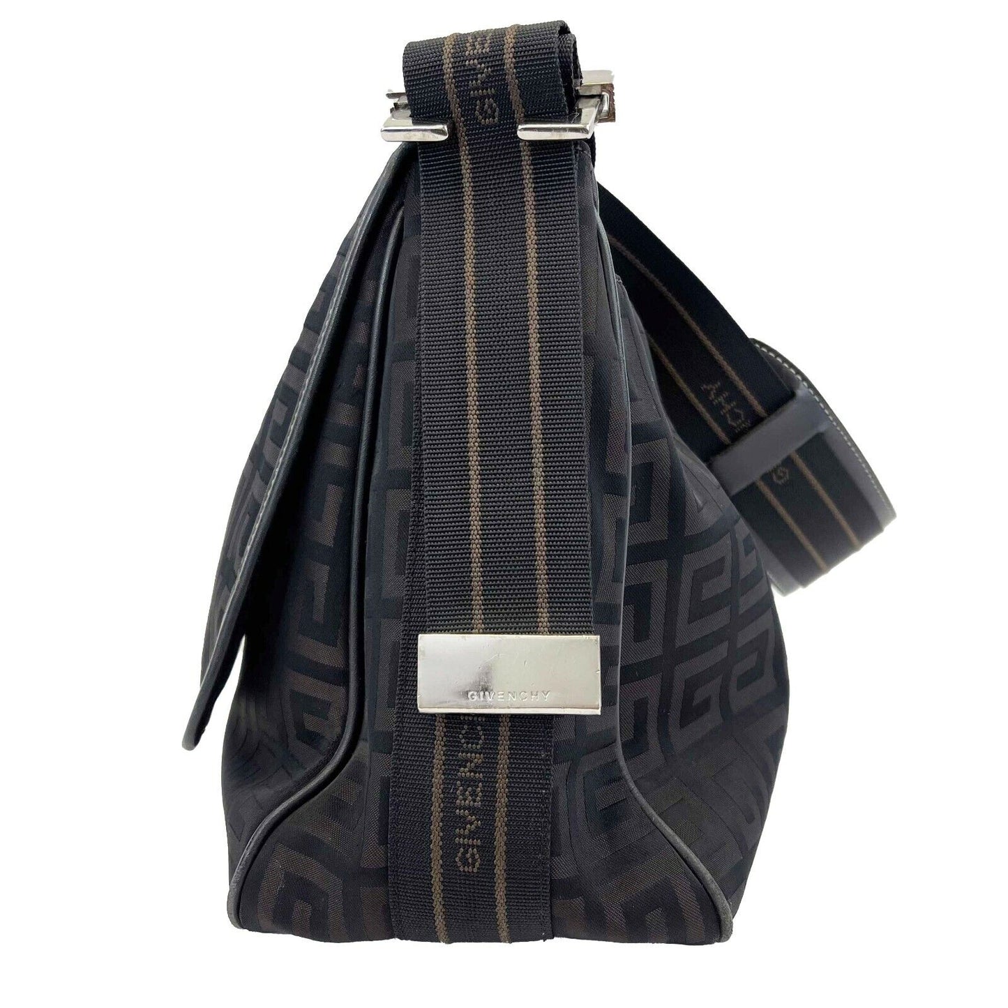 Givenchy - Black Brown Signature GG Monogram Nylon Flap - Shoulder Bag