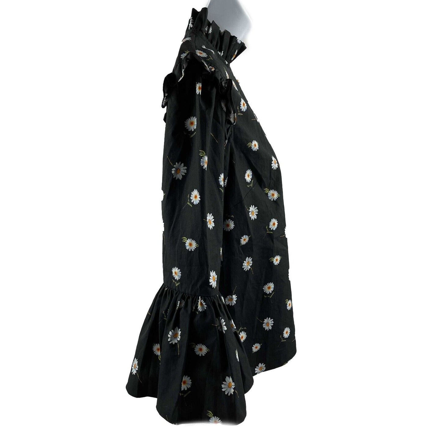 Alice + Olivia - New w/ Tags - Henrietta Tossed Daisy Ruffle Blouse - XS