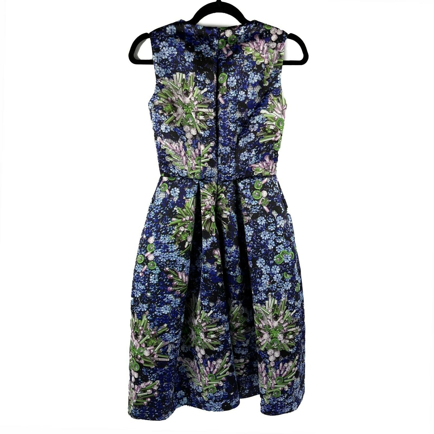 Mary Katrantzou - Sleeveless Gem Print Tulle Dress - Blue Multicolor - Size 2
