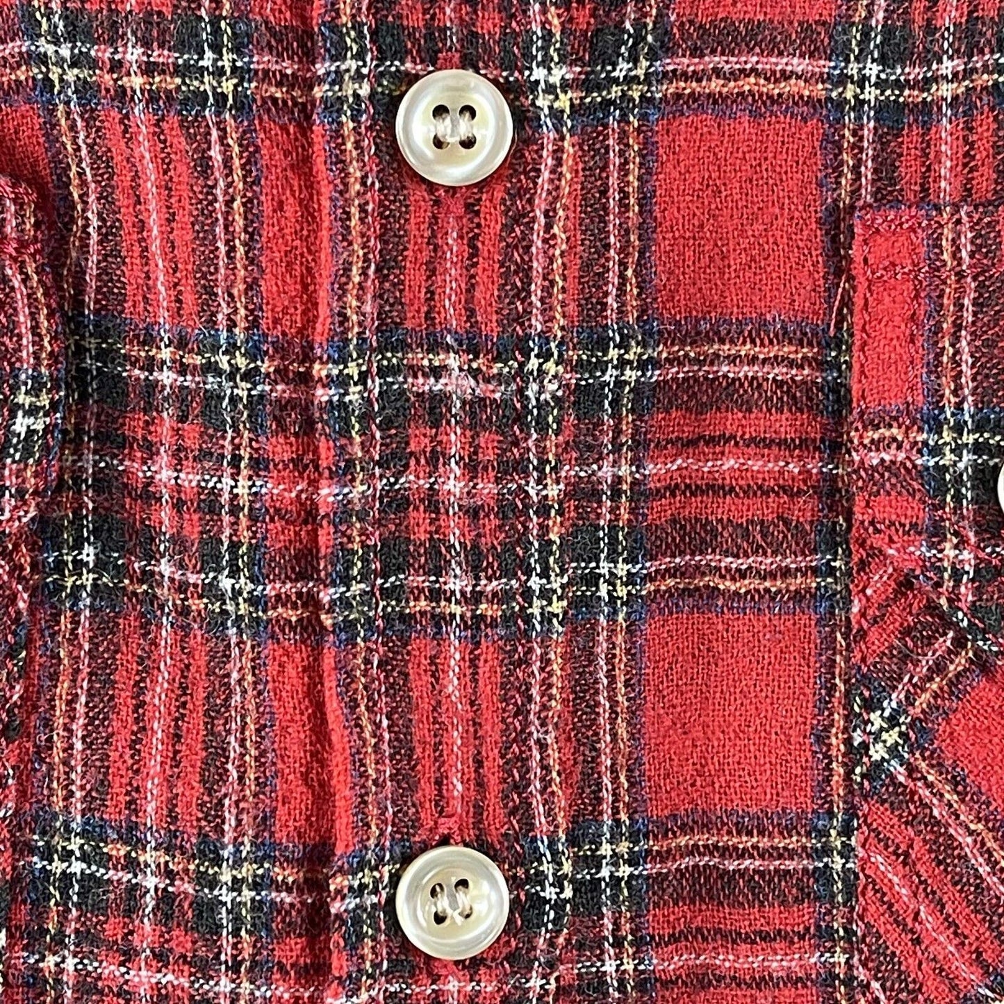 Isabel Marant - Plaid Wool Button Long Sleeve Red Top - US XXS
