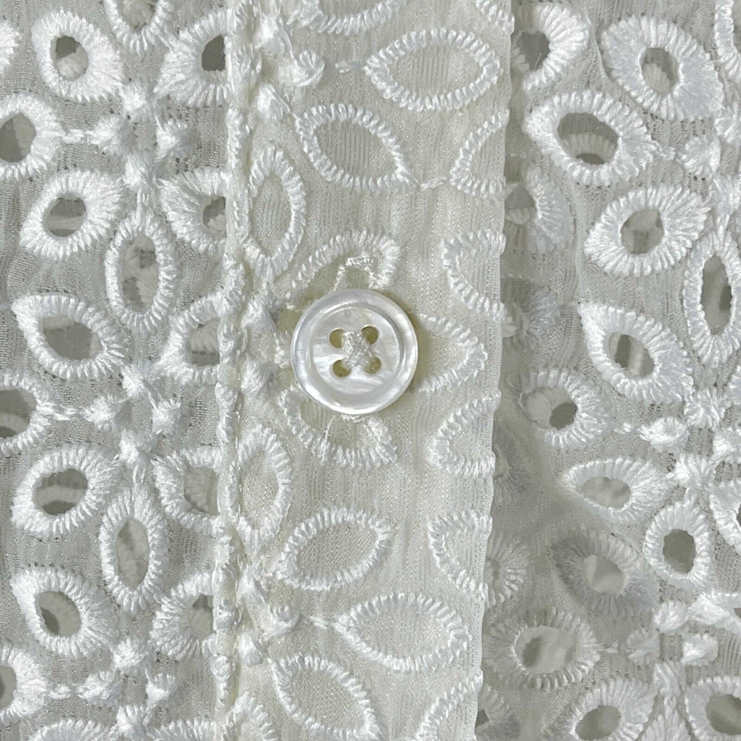 Self-Portrait - New w/ Tags - Organza Floral Eyelet Blouse - White - 4 US 0