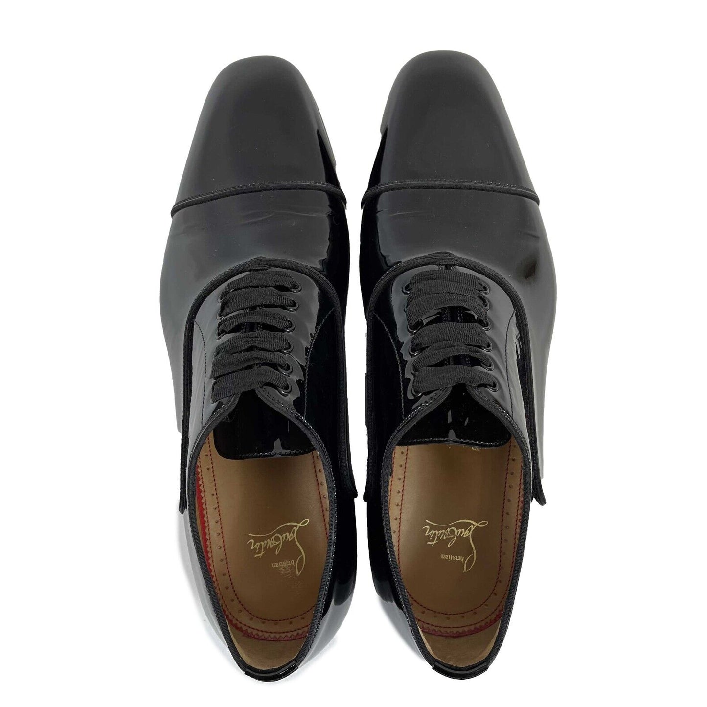 Christian Louboutin - Greggo Flat Patent Tuxedo Shoe -Size 42 US 9 New w/ Box