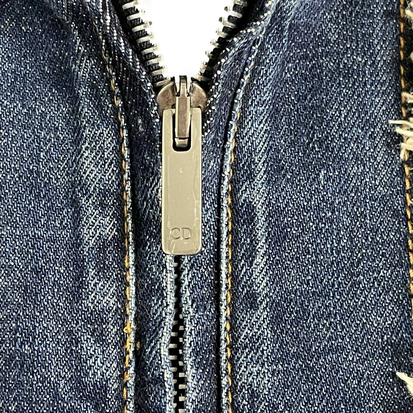 Christian Dior - Denim Zip - Cream / Dark Wash Denim Jumpsuit - 34 US 2