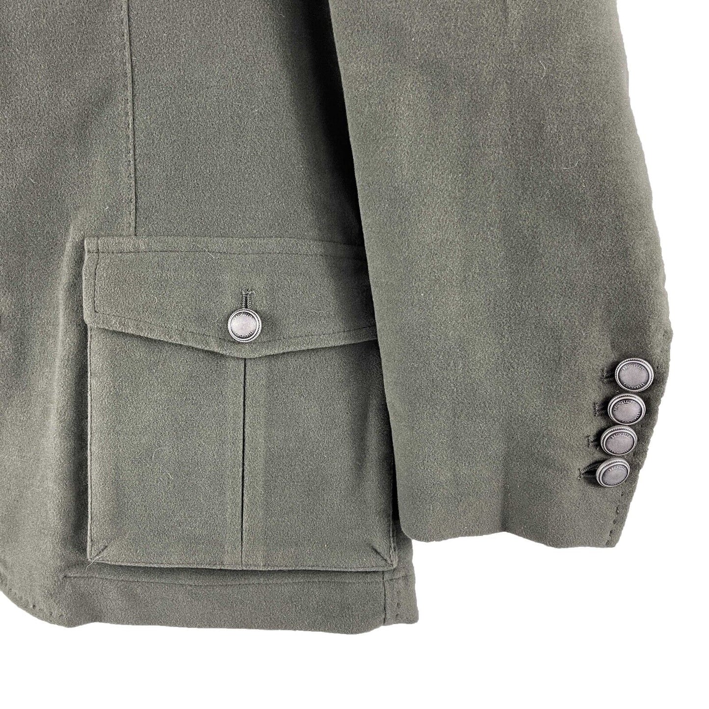 Brunello Cucinelli Cashmere Military Blazer Dark Green Kids' 12 Adult S/M Jacket