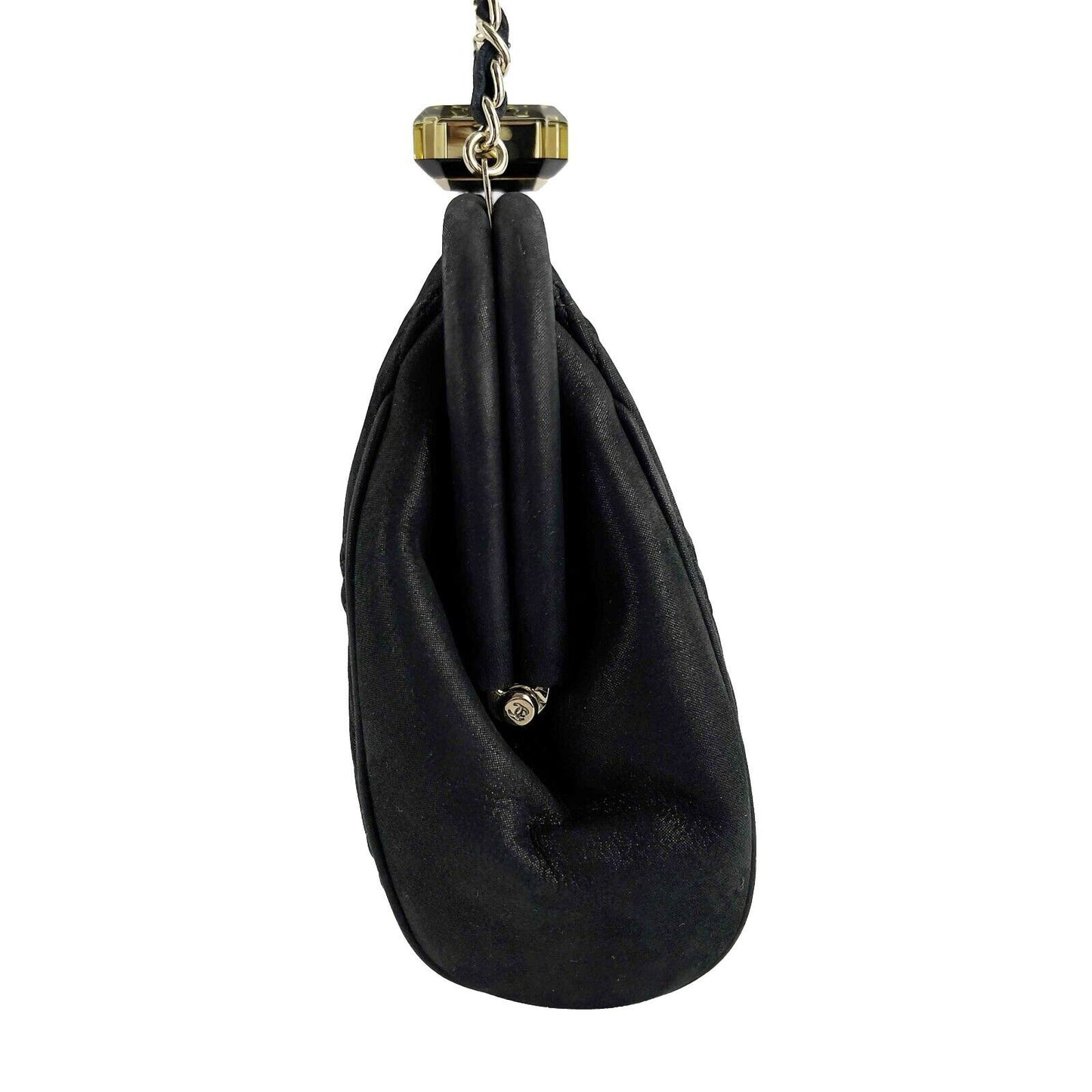 CHANEL - Mini Crossbody Clutch - Black Quilted /Gold-tone - 'CHANEL' Closure