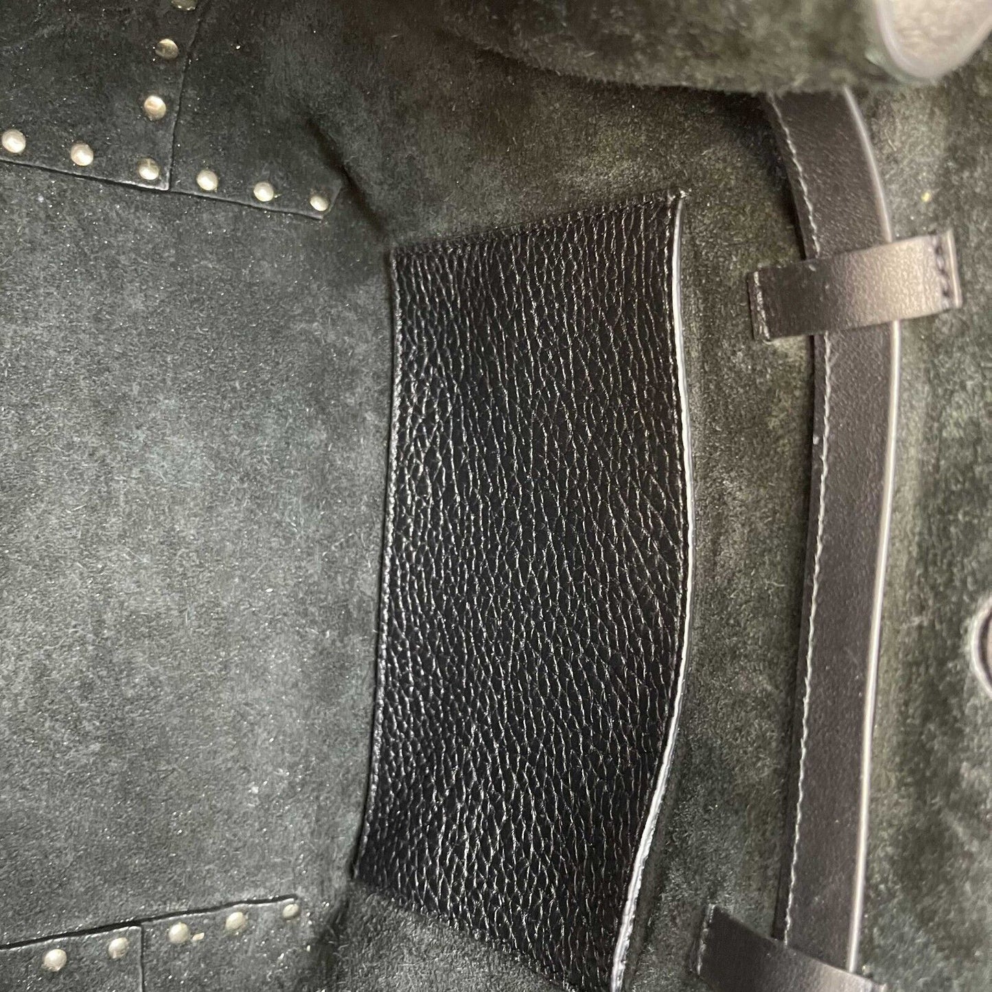 Valentino - Rockstud Drawstring Black Leather Shoulder Bag / Crossbody