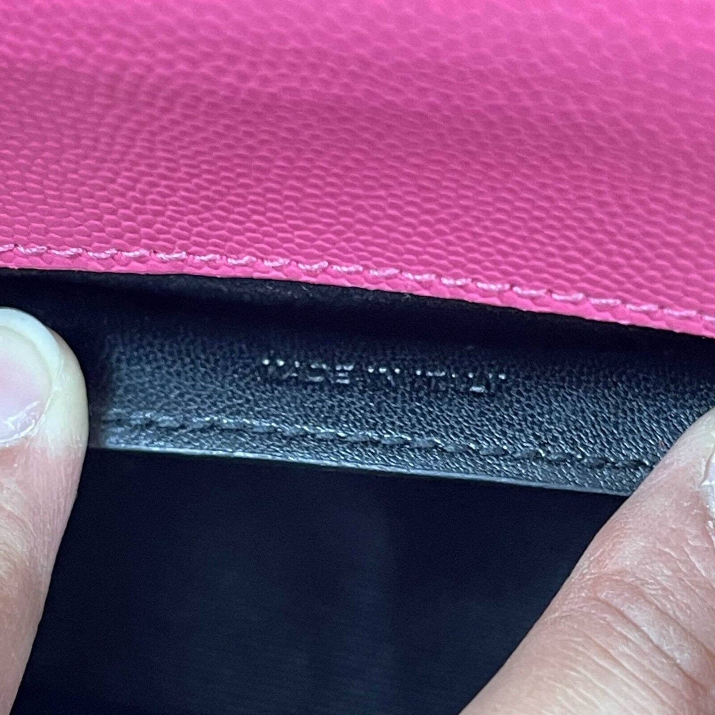 Saint Laurent Kate Small Chain Bag in Grain de Poudre Embossed Leather Pink Bag