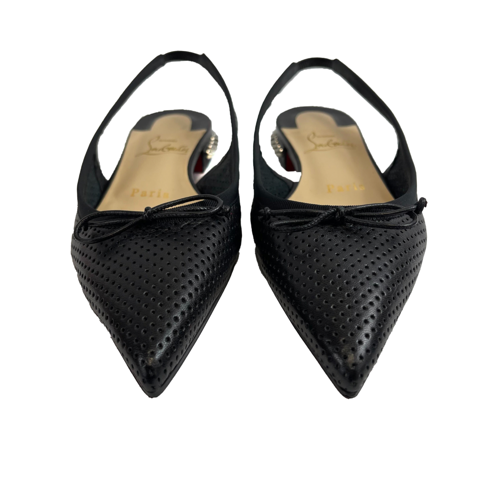 Christian Louboutin - Hall Sling Spike Studded Heel Leather Flat - 35.5 US 5.5