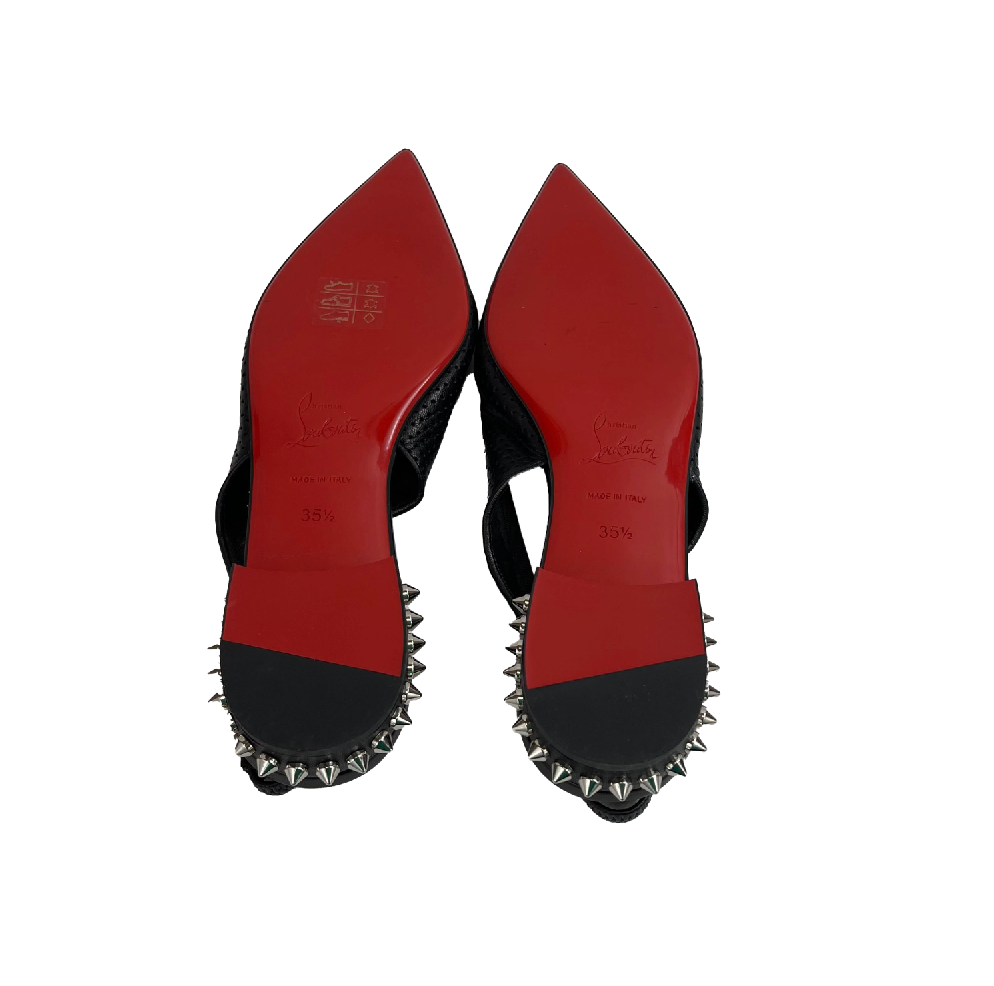 Christian Louboutin - Hall Sling Spike Studded Heel Leather Flat - 35.5 US 5.5