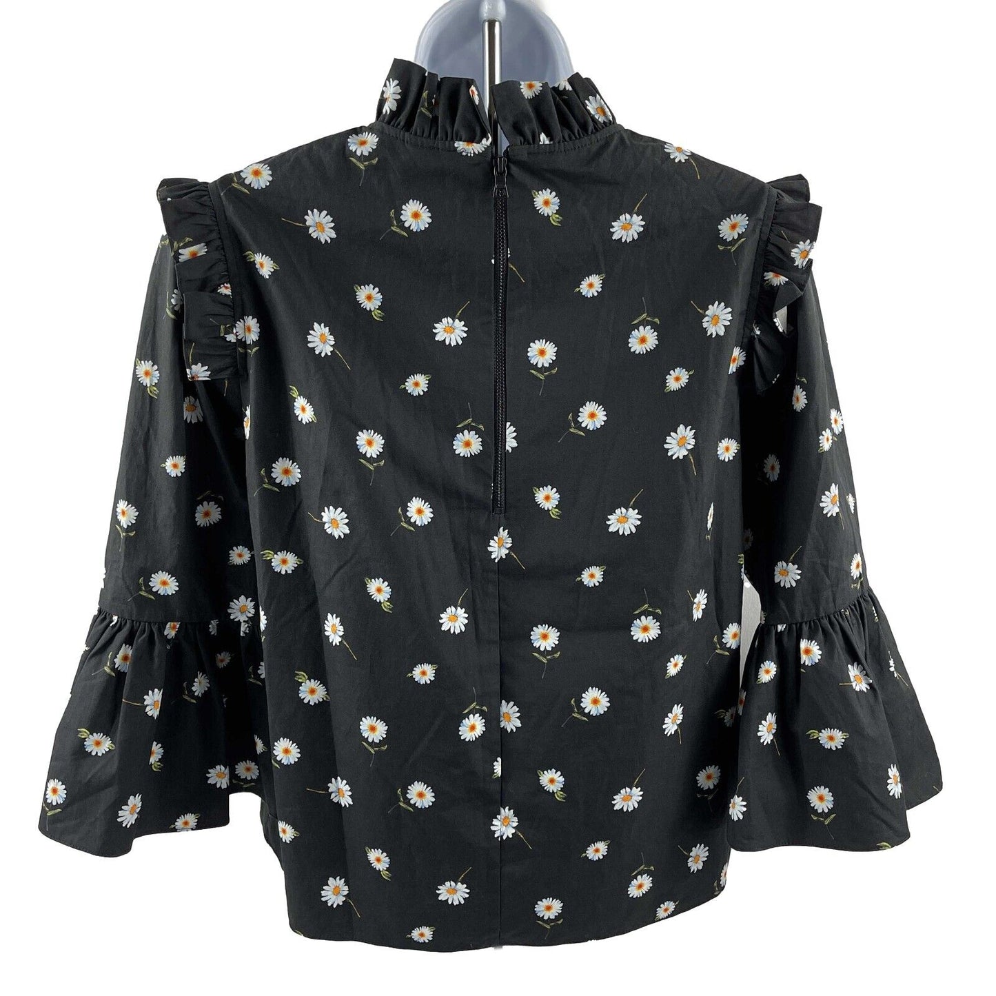 Alice + Olivia - New w/ Tags - Henrietta Tossed Daisy Ruffle Blouse - XS