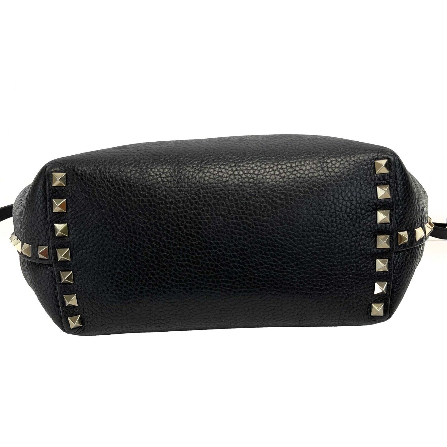 Valentino - Rockstud Drawstring Black Leather Shoulder Bag / Crossbody