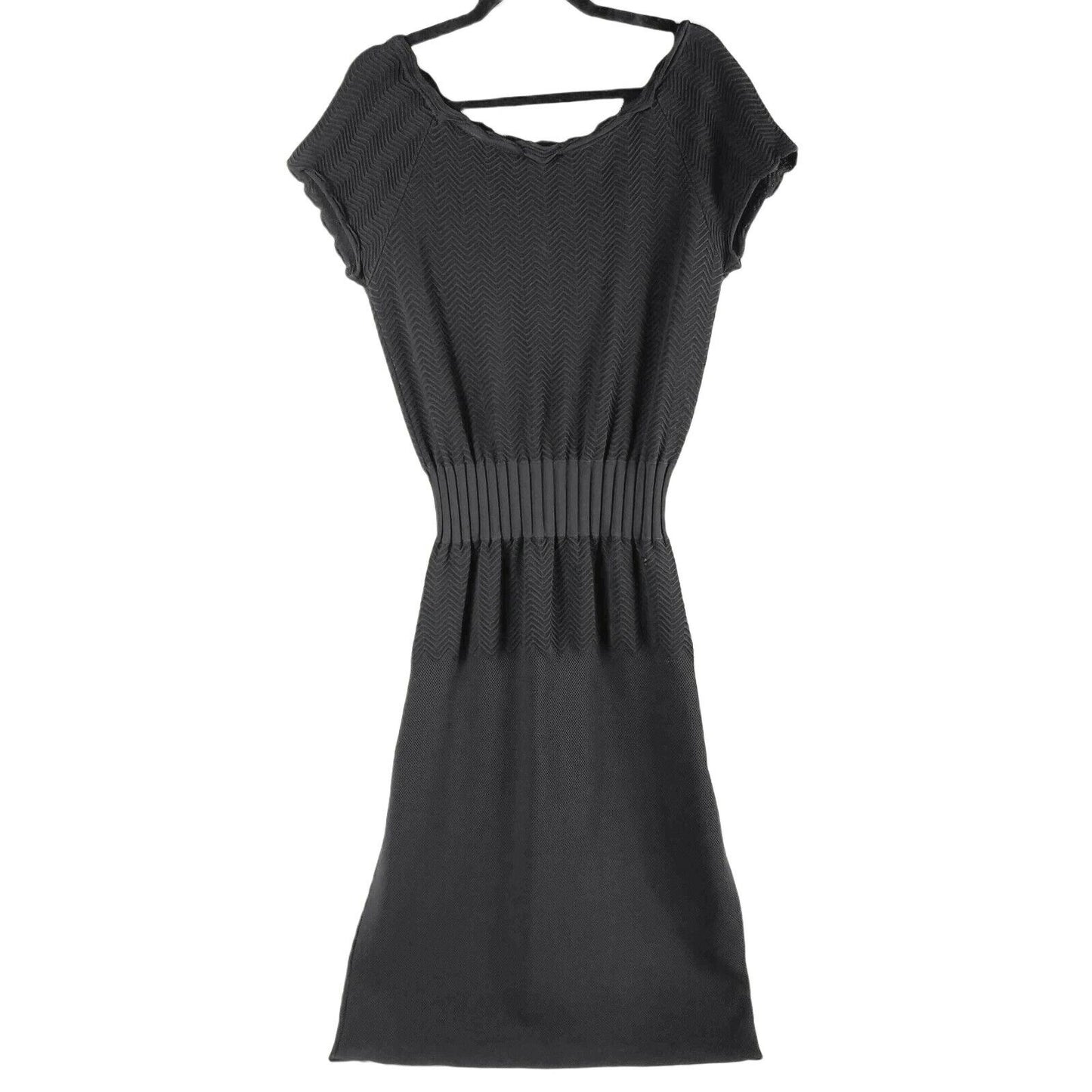 CHANEL - 08A Fall 2008 - Pointelle Knit Off Shoulder Dress - Black - FR 44 US 12