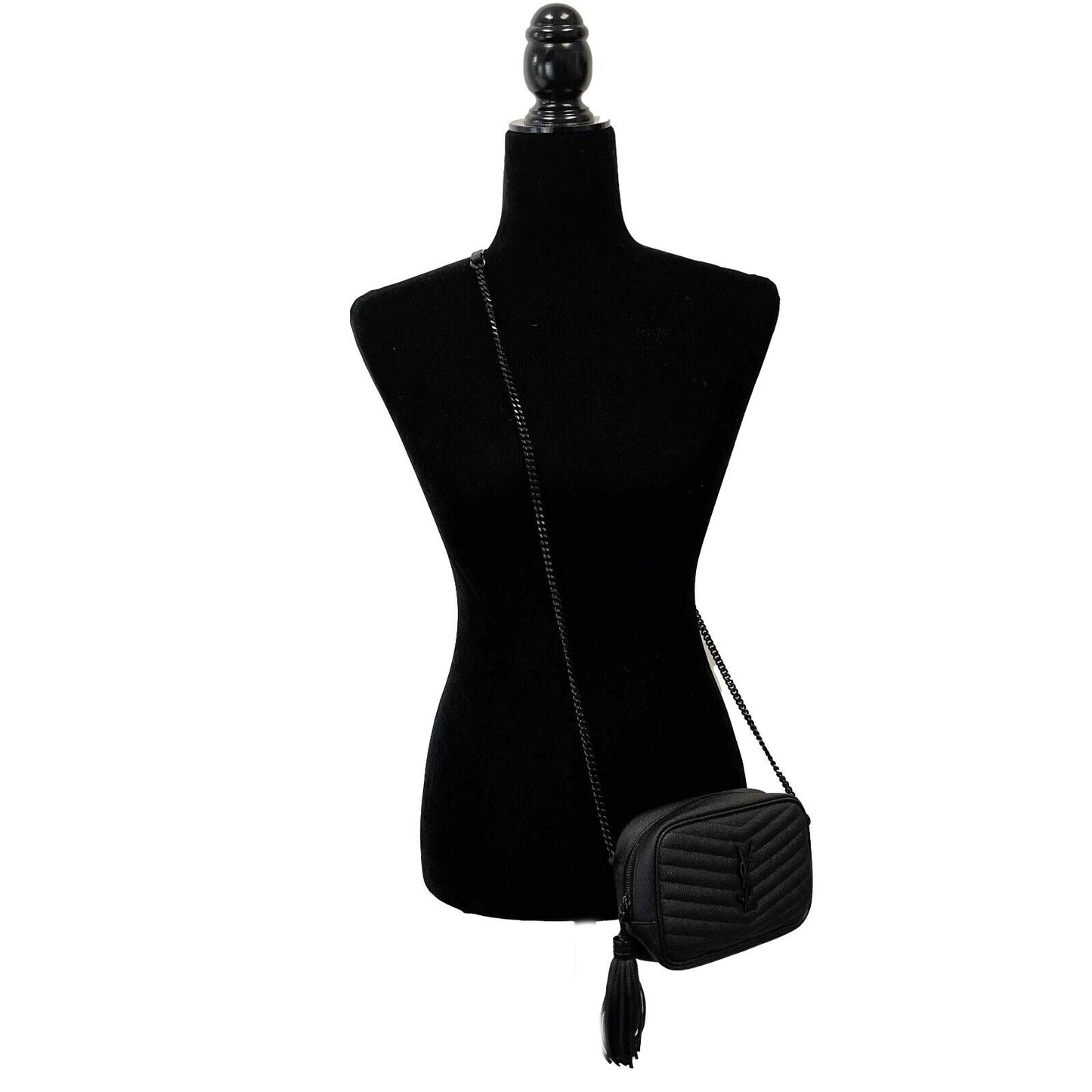 Saint Laurent Lou Mini bag in Quilted Grain De Poudre Embossed Leather Crossbody