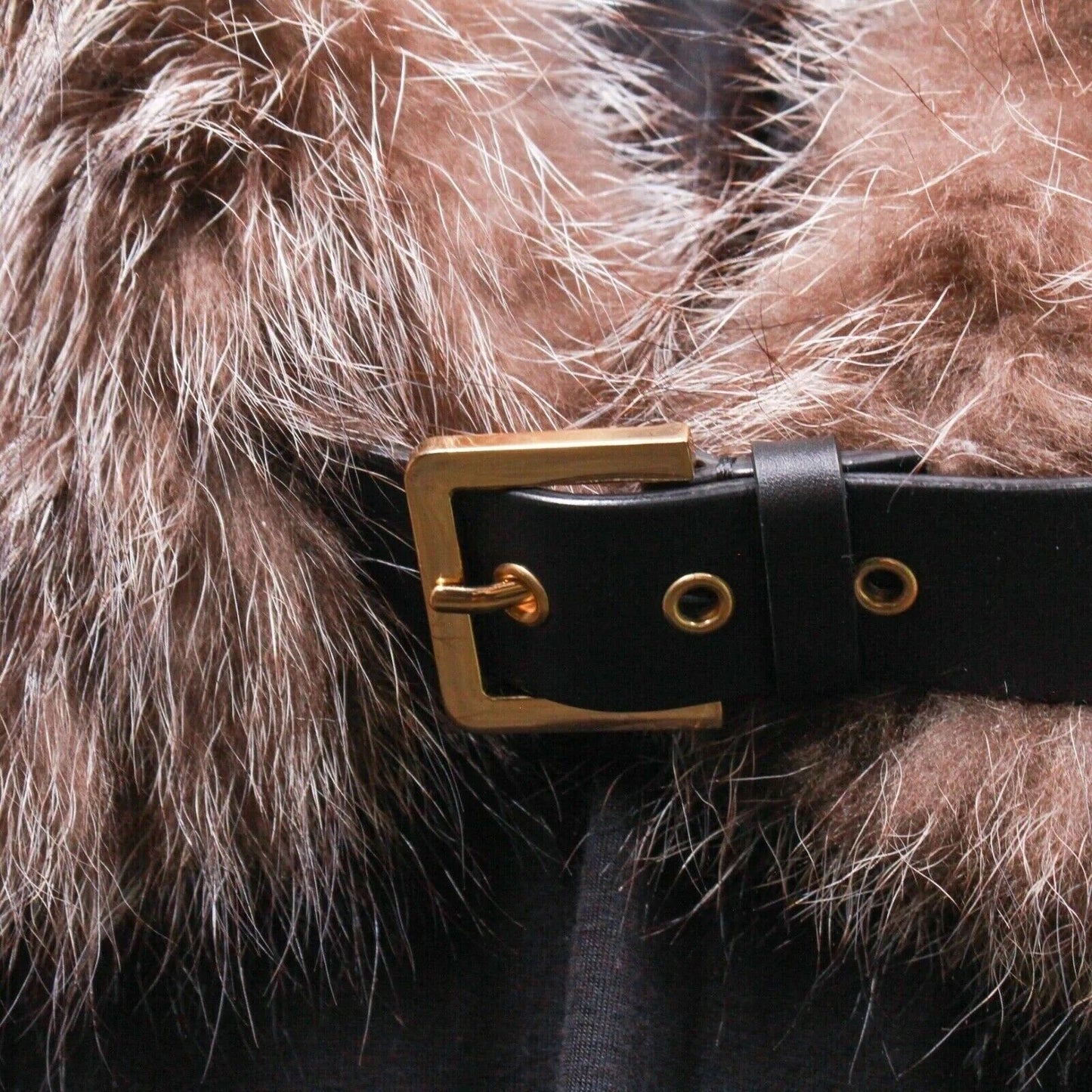 Marni - New w/ Tags - Belted Brown Raccoon Stole Scarf - One Size