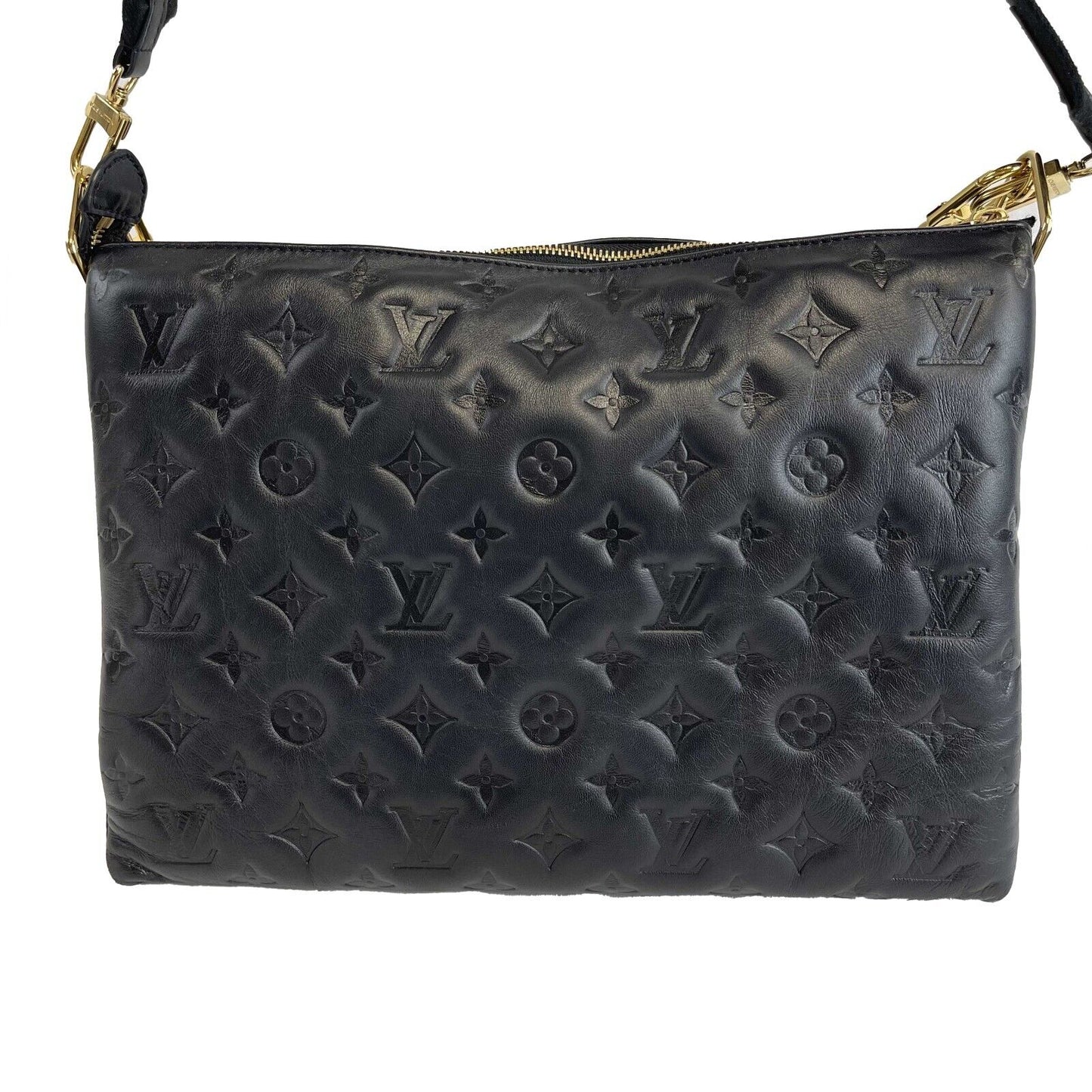 Louis Vuitton - Coussin MM - Black Leather Shoulder Bag w/ 2 Straps FULL KIT