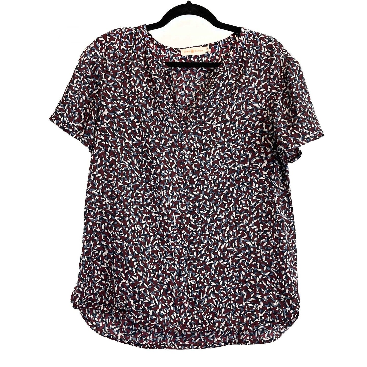Tory Burch - Excellent - Printed Top - Burgundy, Navy - Size Small