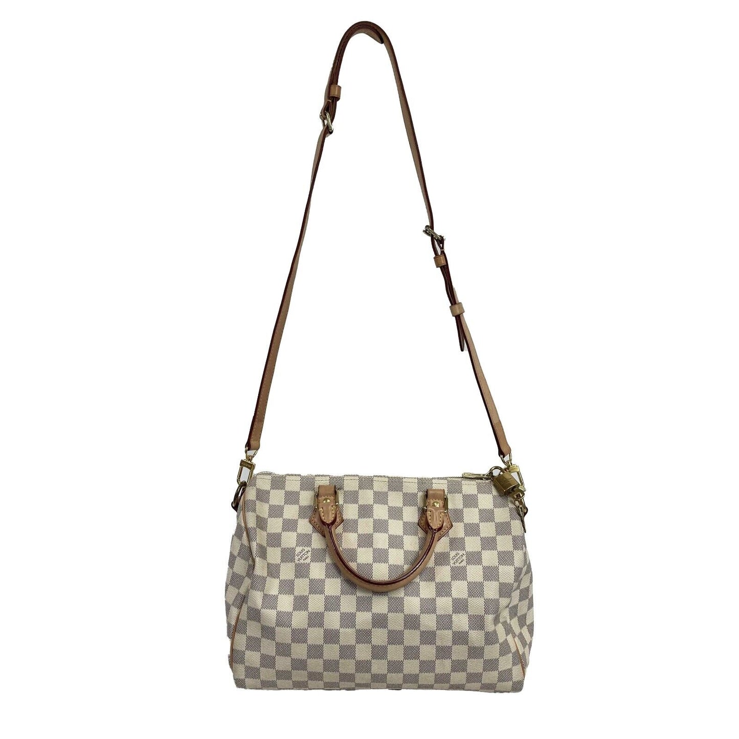 Louis Vuitton Speedy 35 Bandouliere Damier Azure / Top Handle w/ Strap