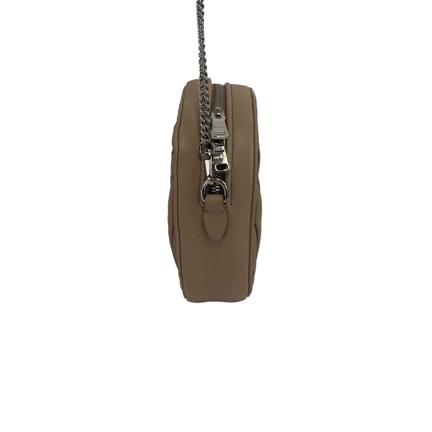 Miu Miu - Excellent - Circle Matelassé Napa Leather Crossbody Bag - Powder Pink