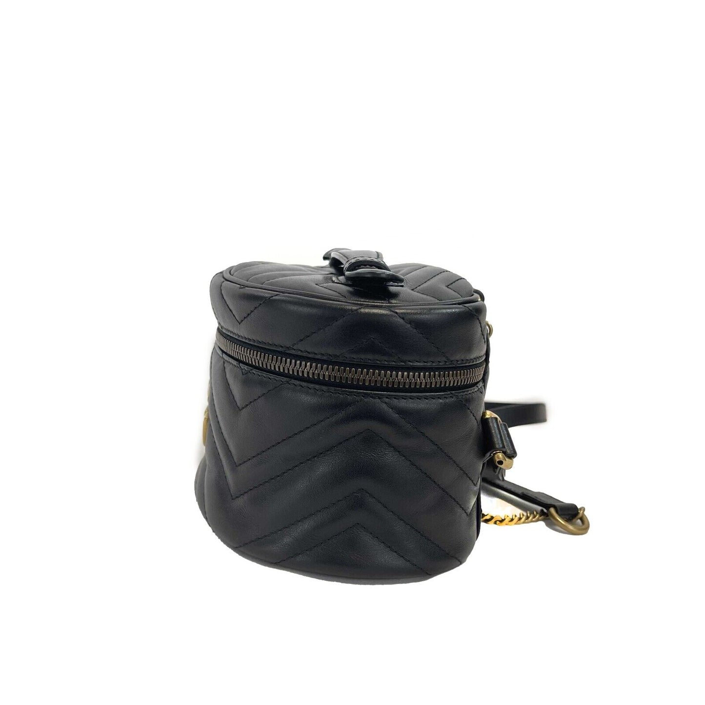 Gucci - GG Marmont Black Mini Backpack W/ Top Handle