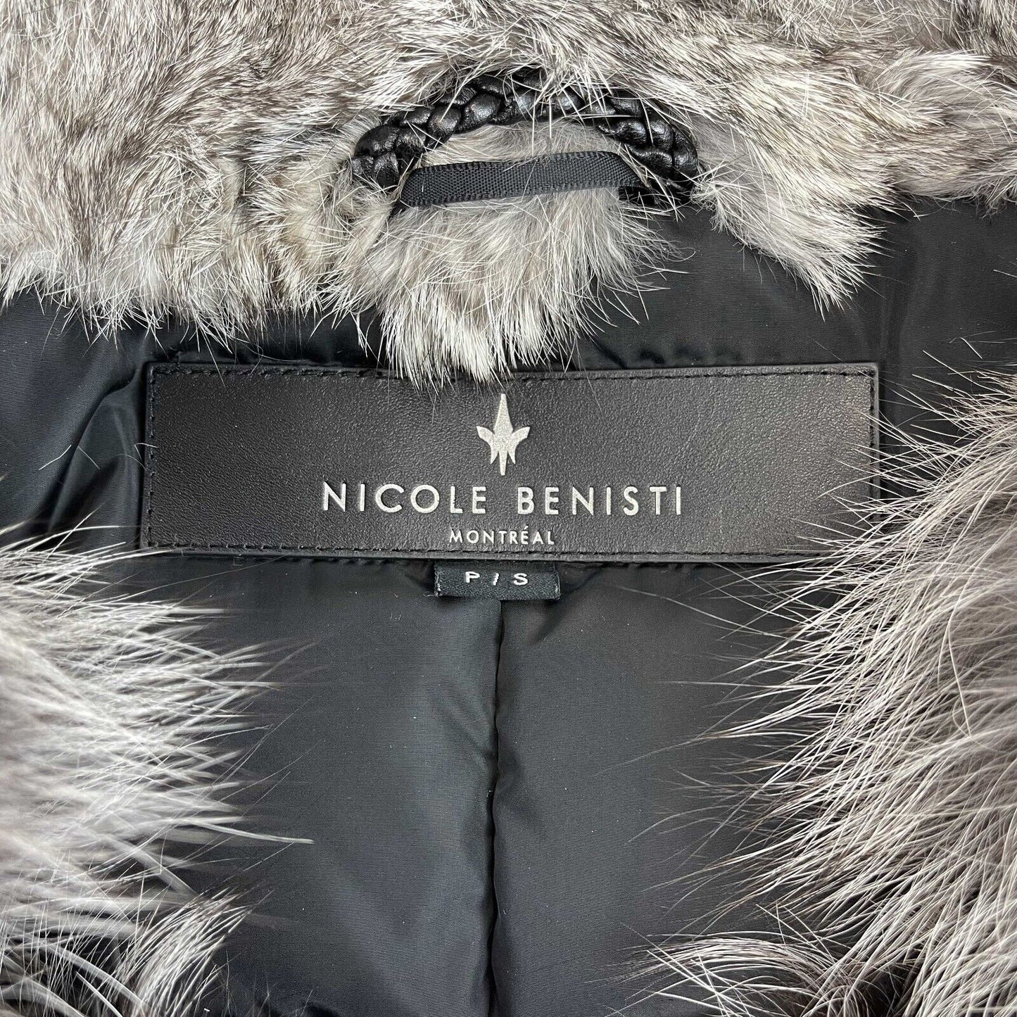 Nicole Benisti -Madison Fur-Lined Parka Coat / Black Jacket - Size S