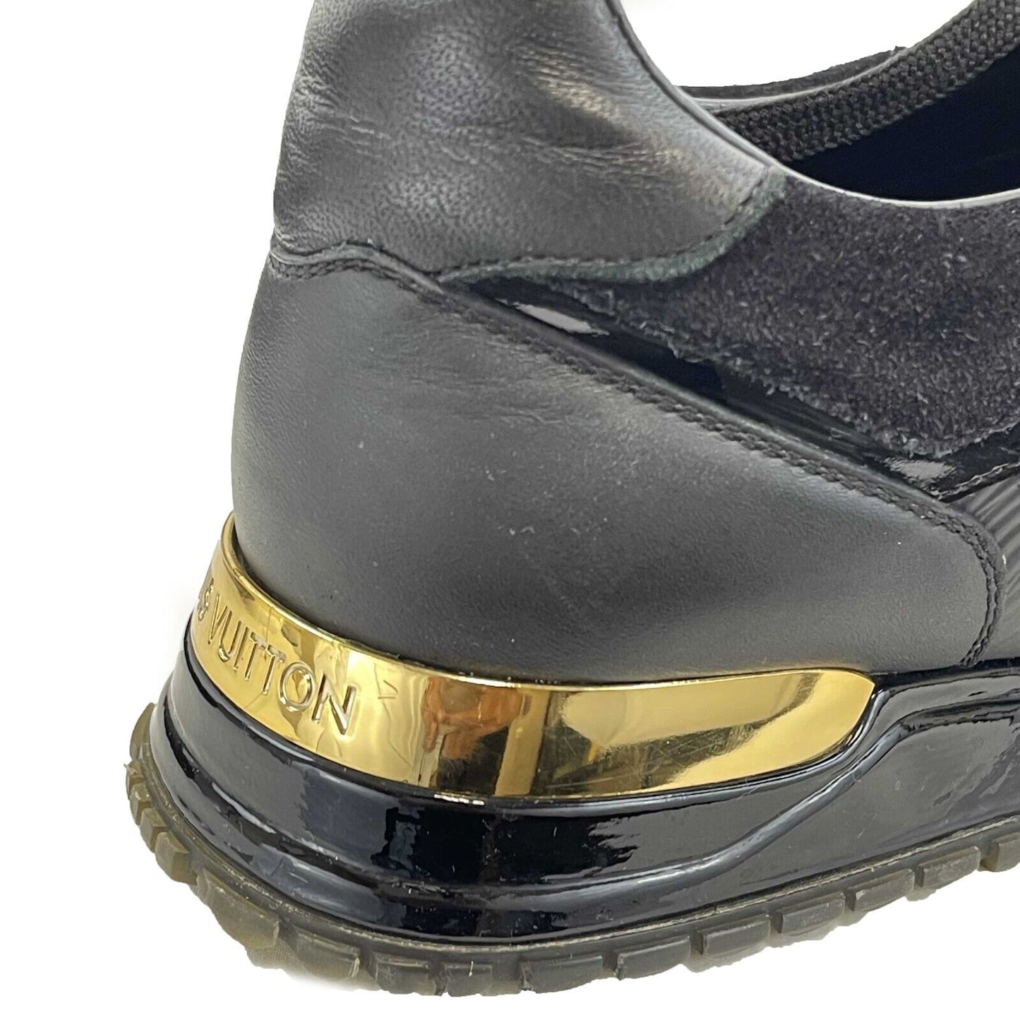 Louis Vuitton - Leather & Suede Run Away Sneakers- Black - 37 / US 7